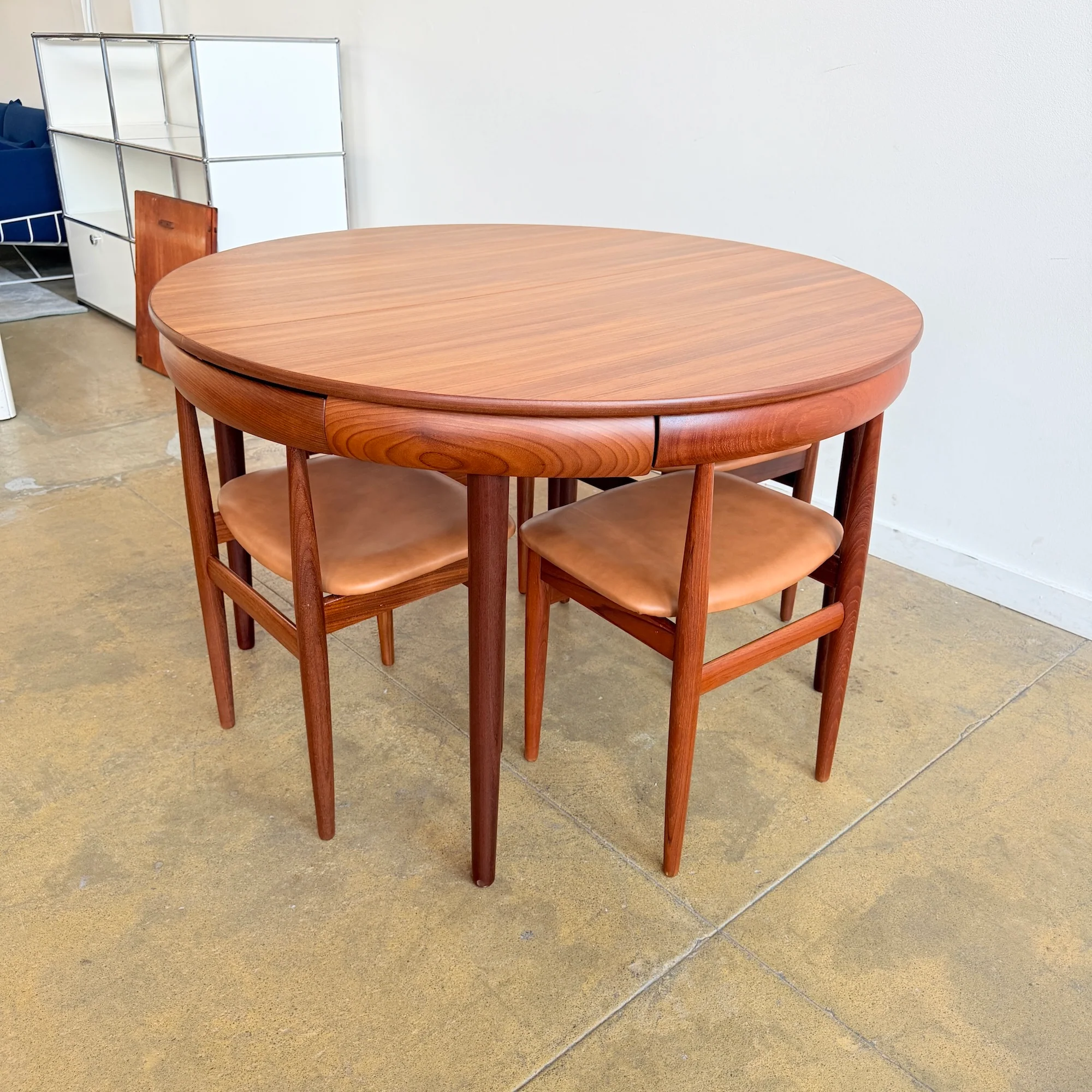 Danish Modern Hans Olsen for Frem Rojle Table With 6 Nesting Chairs (Restored) - Image 5