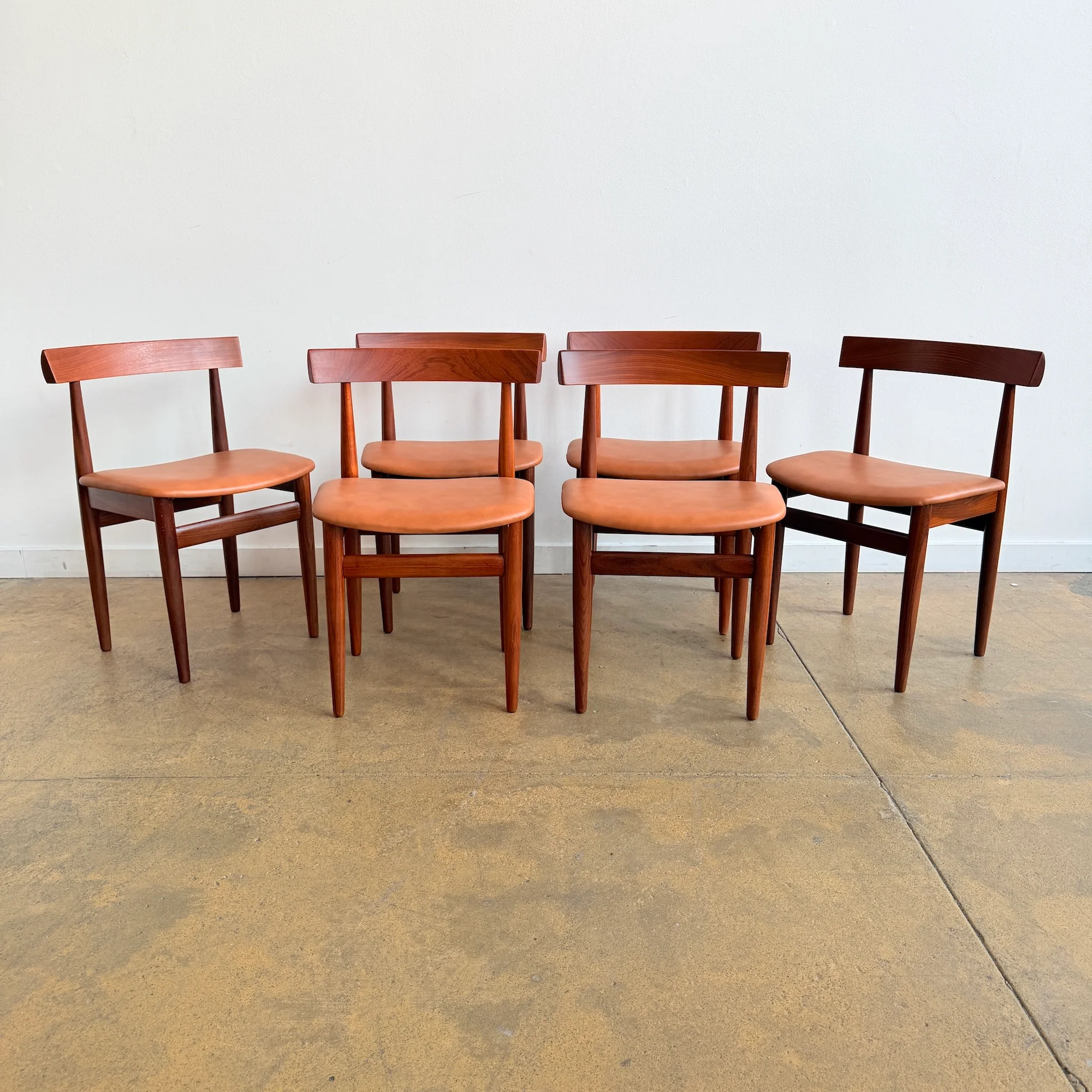 Danish Modern Hans Olsen for Frem Rojle Table With 6 Nesting Chairs (Restored) - Image 7