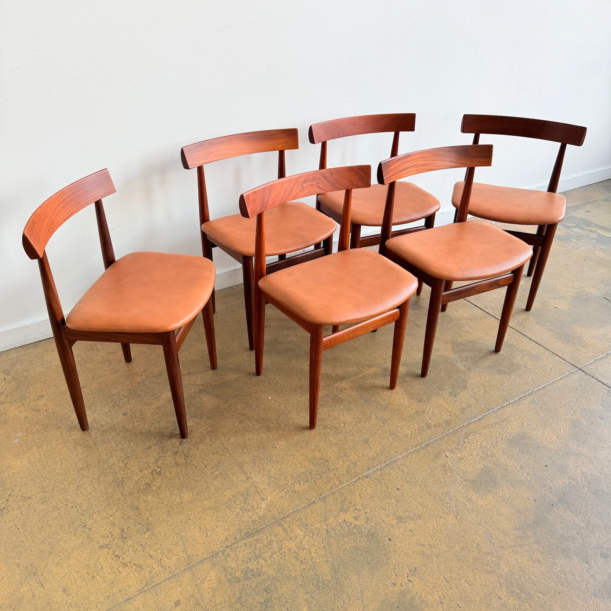 Danish Modern Hans Olsen for Frem Rojle Table With 6 Nesting Chairs (Restored) - Image 8