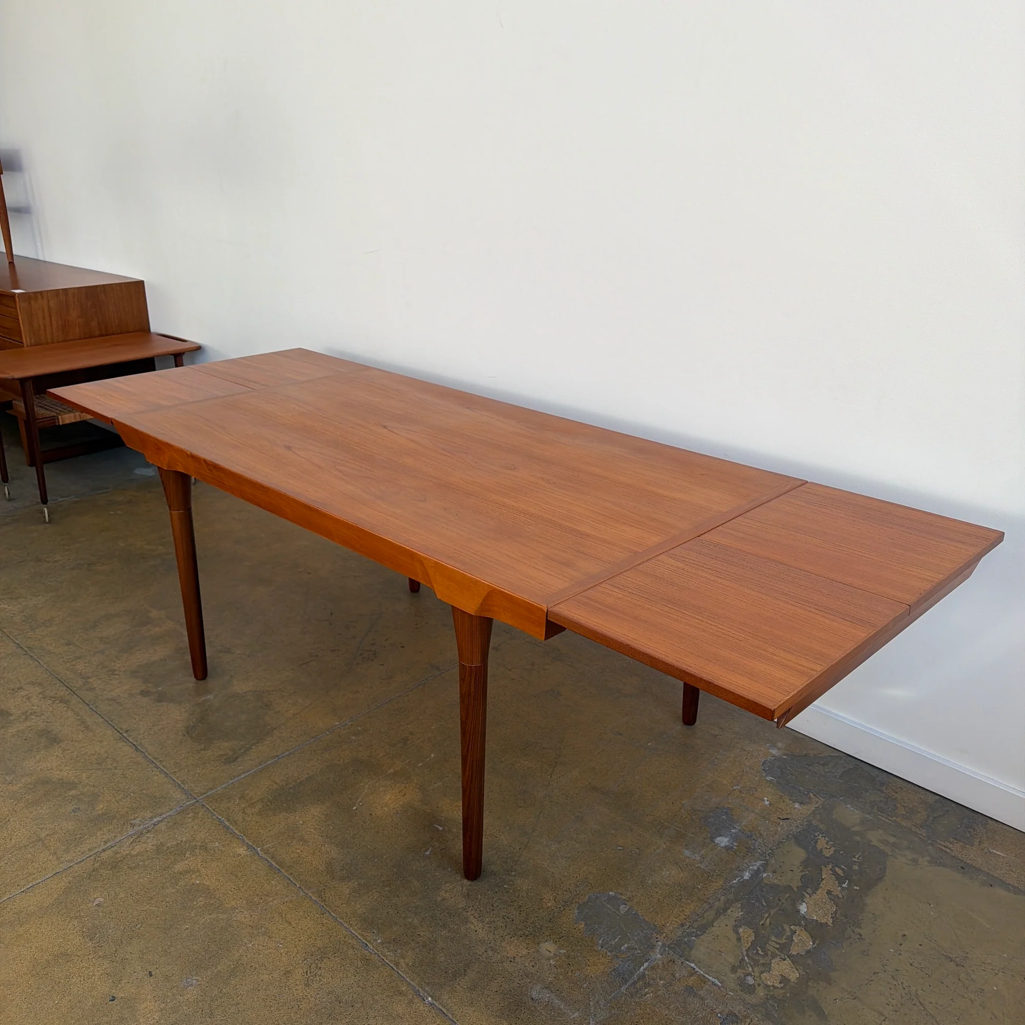 Danish Modern Ib Kofod-Larsen Teak Expandable Dining Table by Faarup Mobelfabrik (Refinished) - Image 14