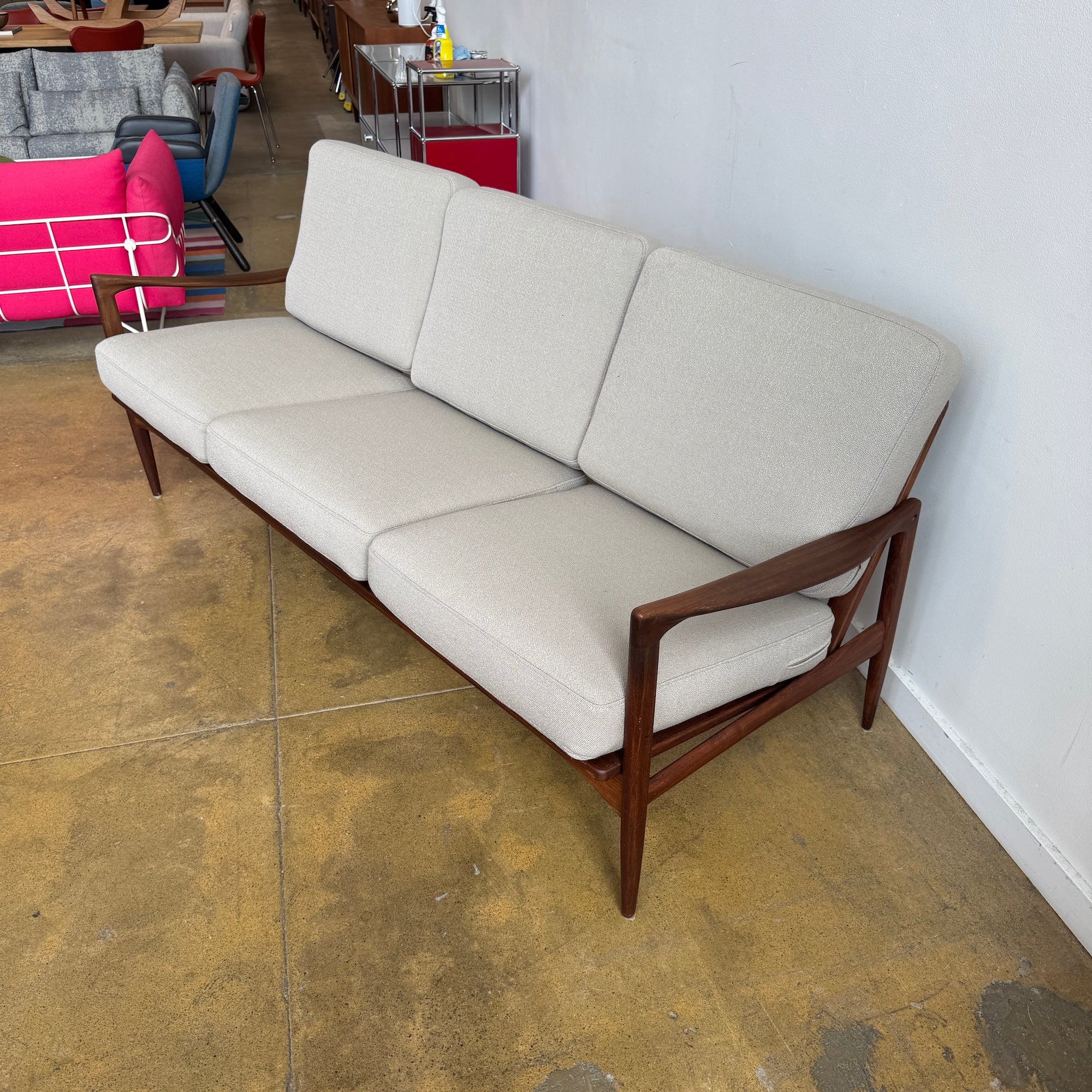 Danish Modern Ib Kofod-Larsen Three-Seat Sofa for Selig, 1960s - Image 4