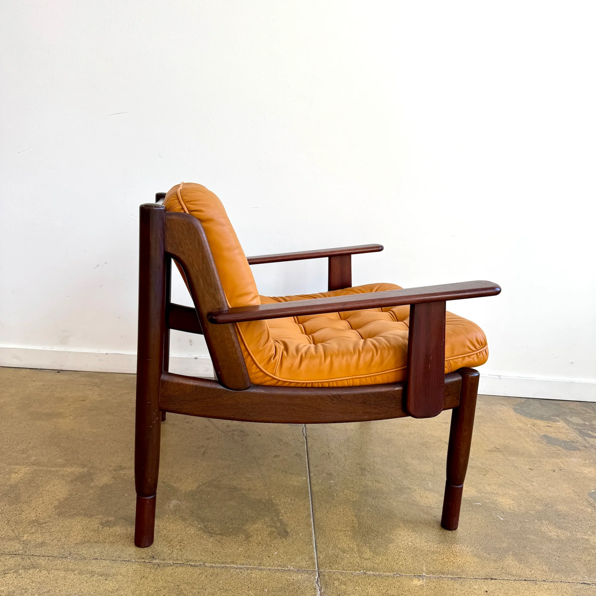 Danish Modern Ingemar Thillmark Lounge Chair in Mustard Leather (Two Available) - Image 2