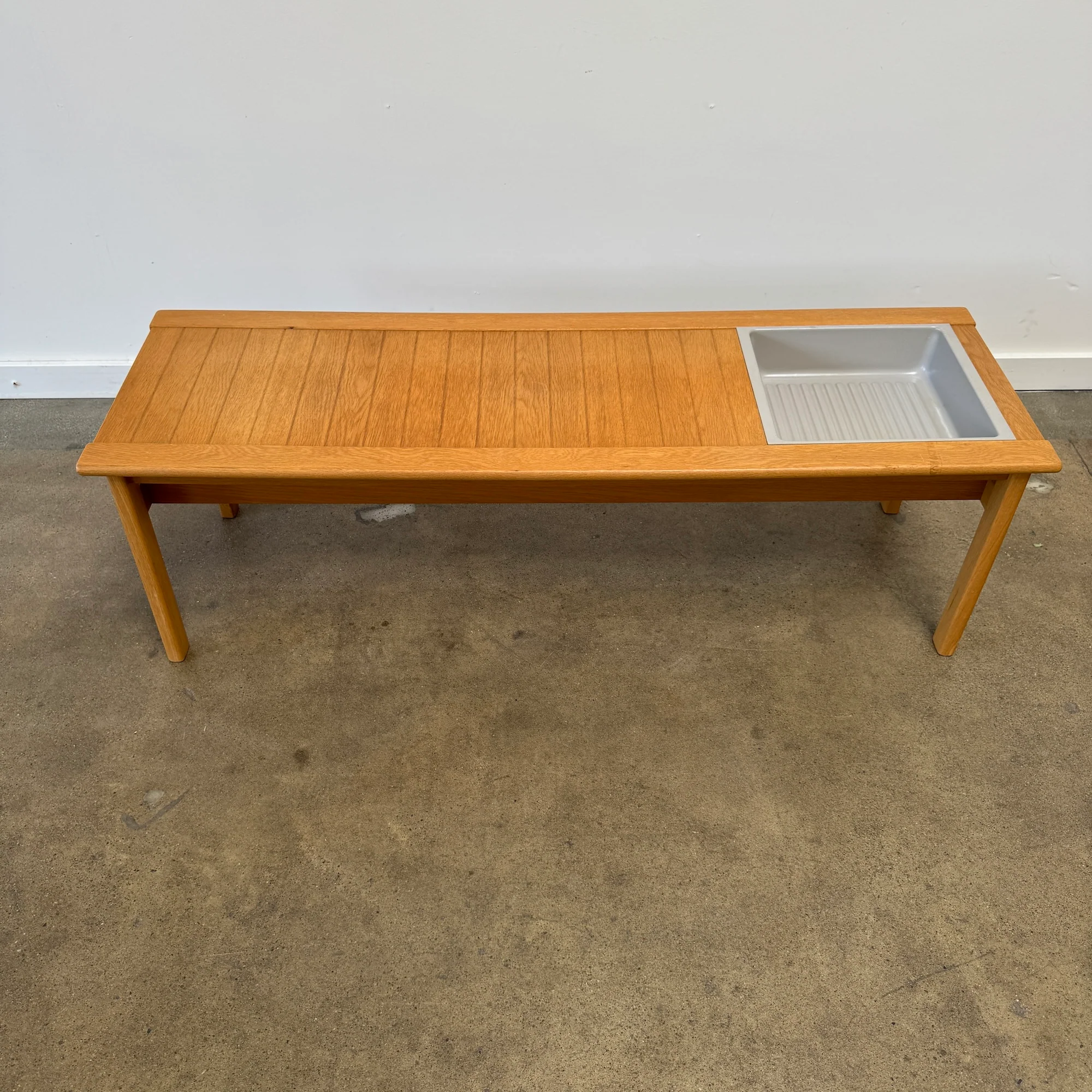 Danish Modern Ingvar Andersen Oak bench with Planter for Averskog - Image 6