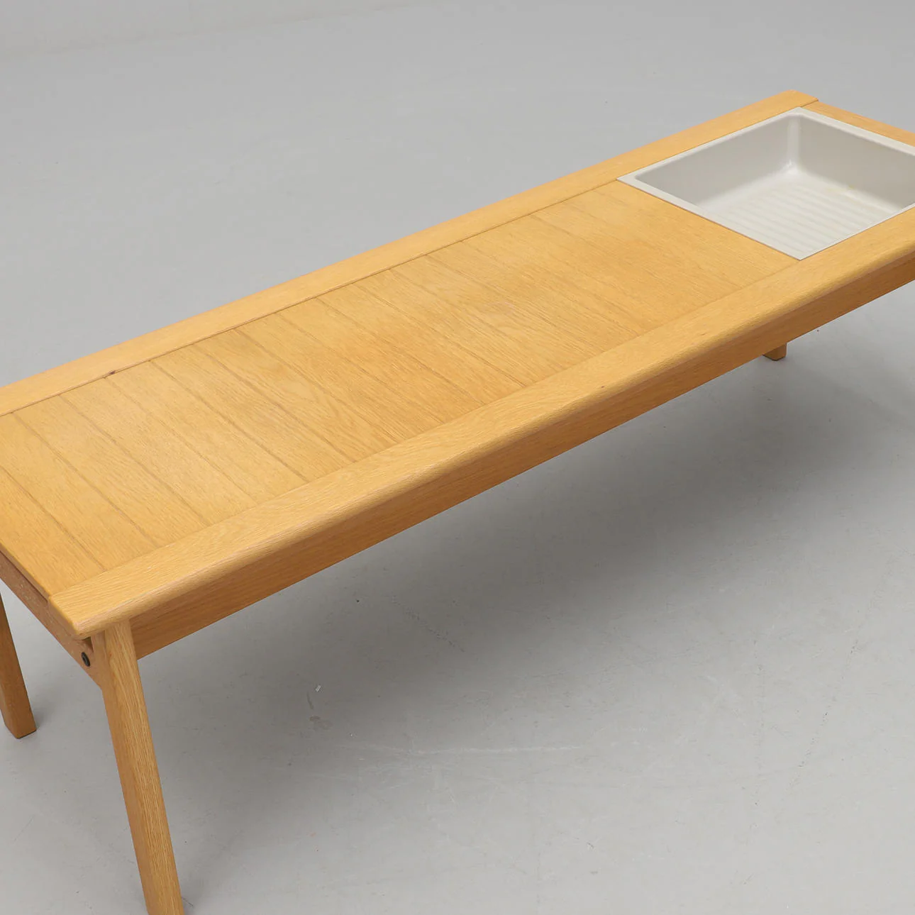 Danish Modern Ingvar Andersen Oak bench with Planter for Averskog - Image 3