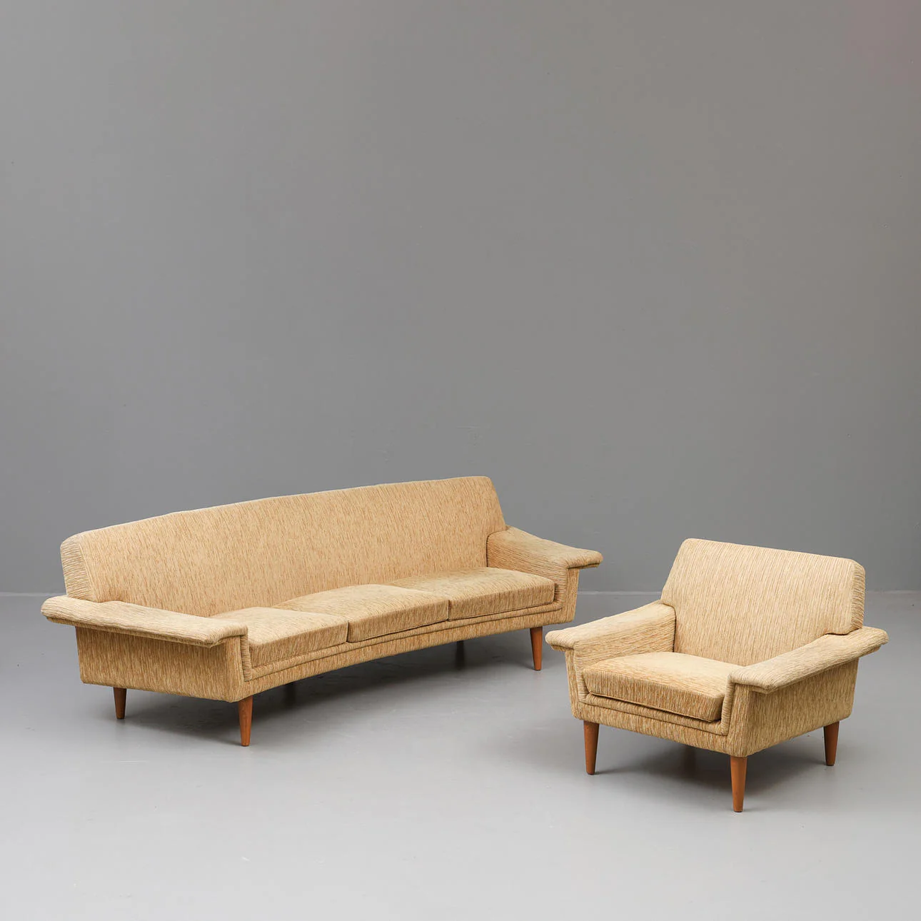 Danish Modern Johannes Andersen Curve Sofa & Armchair for Trensum