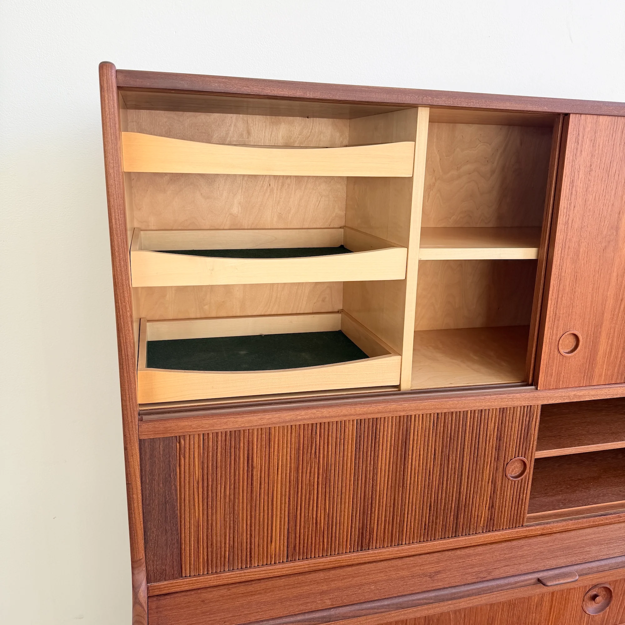 Danish Modern Johannes Andersen teak high sideboard with Secretary Desk - Image 5