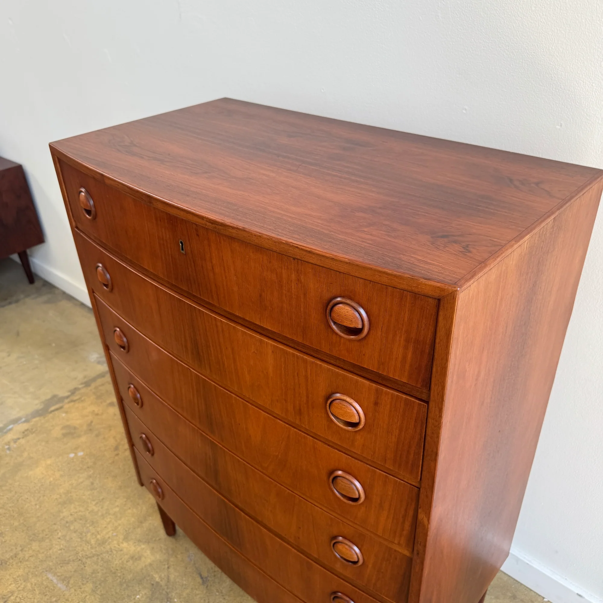 Danish modern Kai Kristiansen Highboy Dresser in Rosewood (Refinished) - Image 8