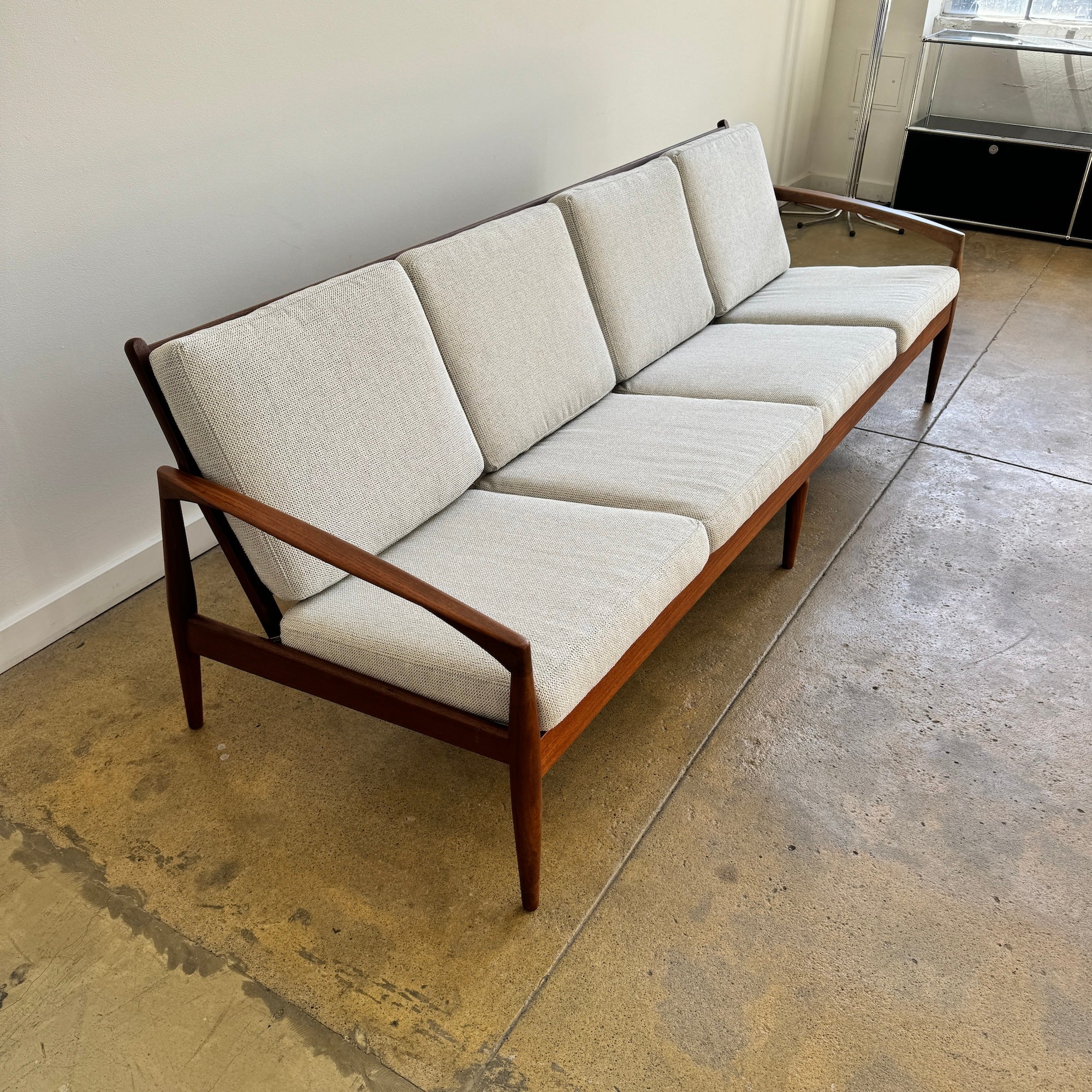 Danish Modern Kai Kristiansen Paper Knife Teak 4 Seater Sofa - Image 2