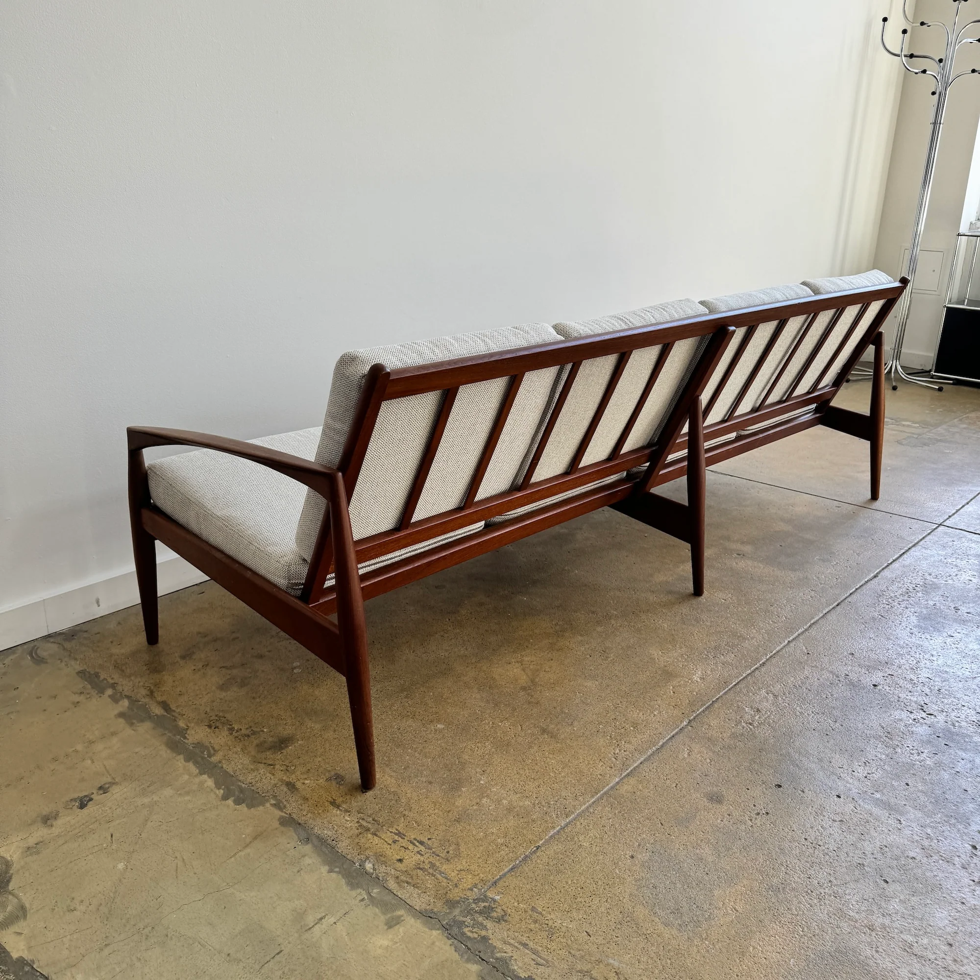 Danish Modern Kai Kristiansen Paper Knife Teak 4 Seater Sofa - Image 6