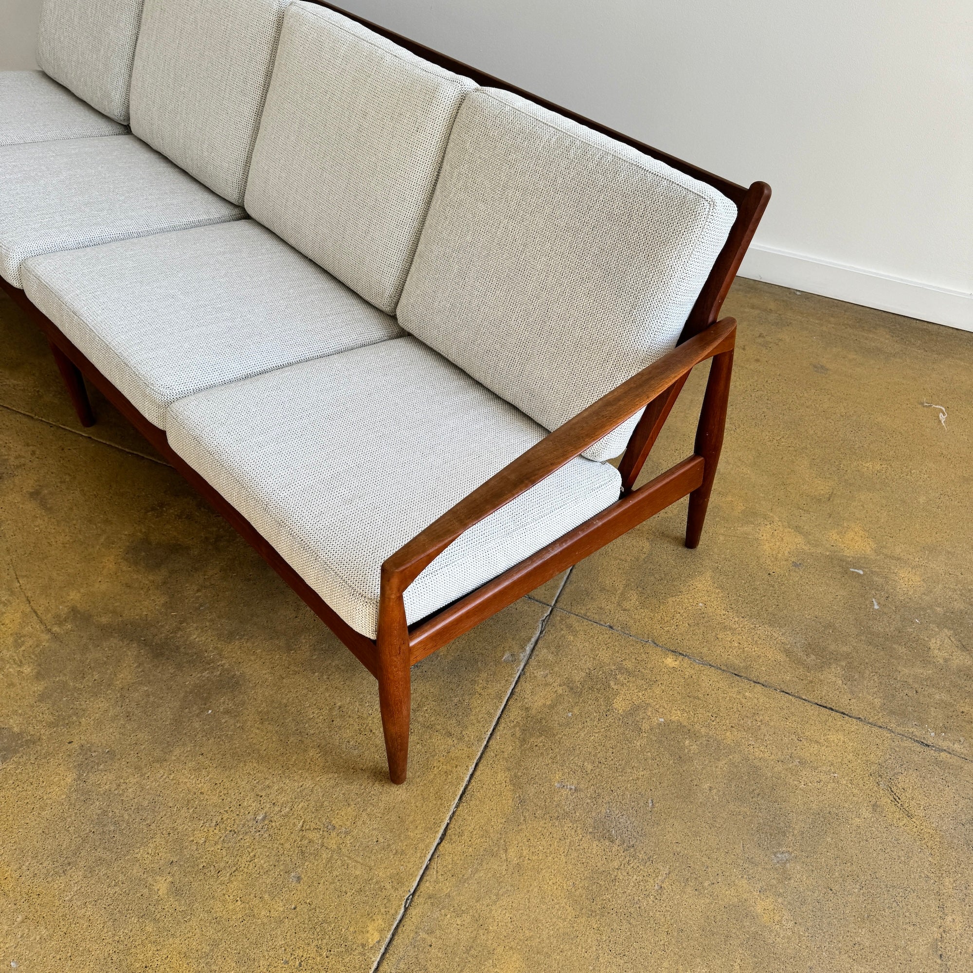 Danish Modern Kai Kristiansen Paper Knife Teak 4 Seater Sofa - Image 9