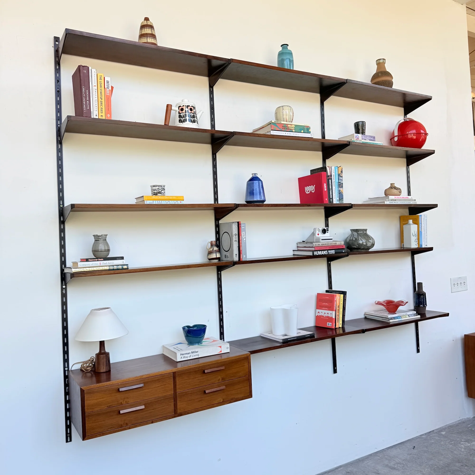 Danish Modern Kai Kristiansen Rosewood 3-Bay Wall Unit - Image 2