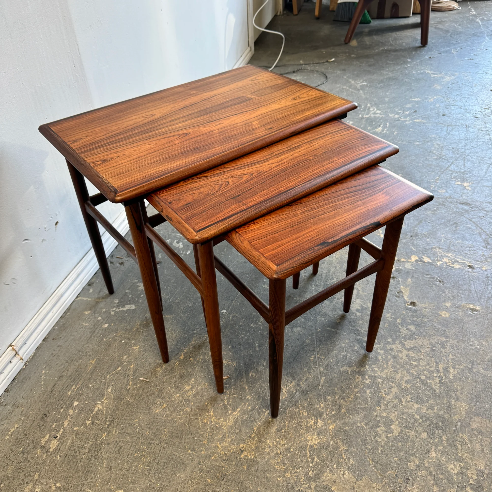 Danish Modern Kai Kristiansen Rosewood Nesting Tables - Image 3