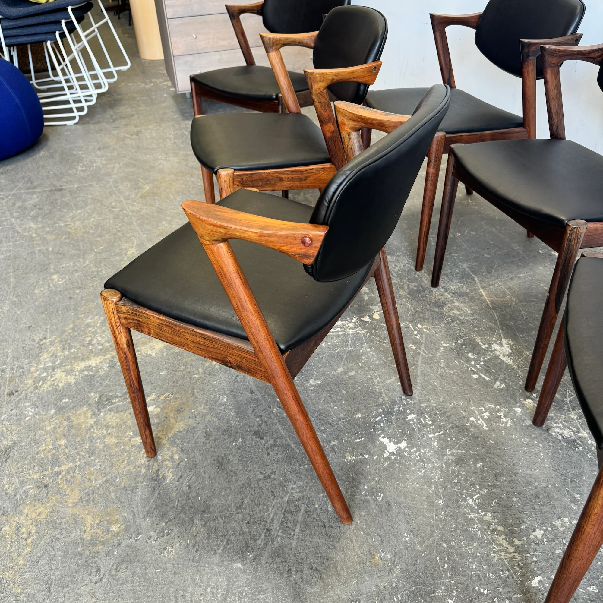 Danish Modern Kai Kristiansen set of 6 Rosewood Model 42 Dining Chairs - Image 10