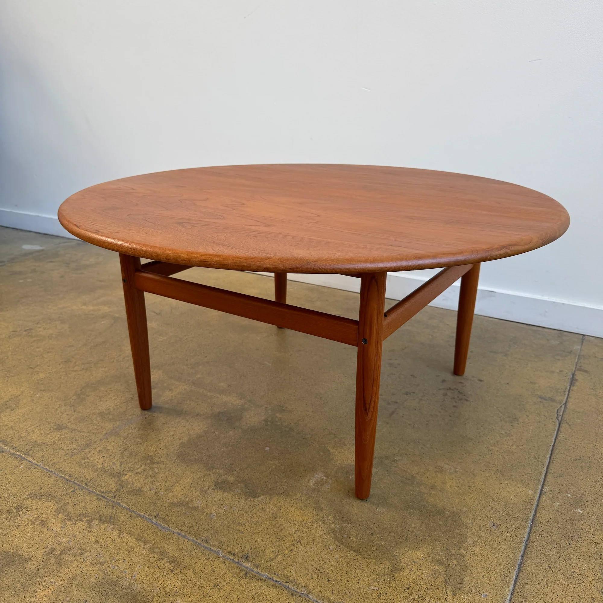Danish Modern Kurt Østervig Solid Teak Large Round Coffee Table (Fully Restored) - Image 6