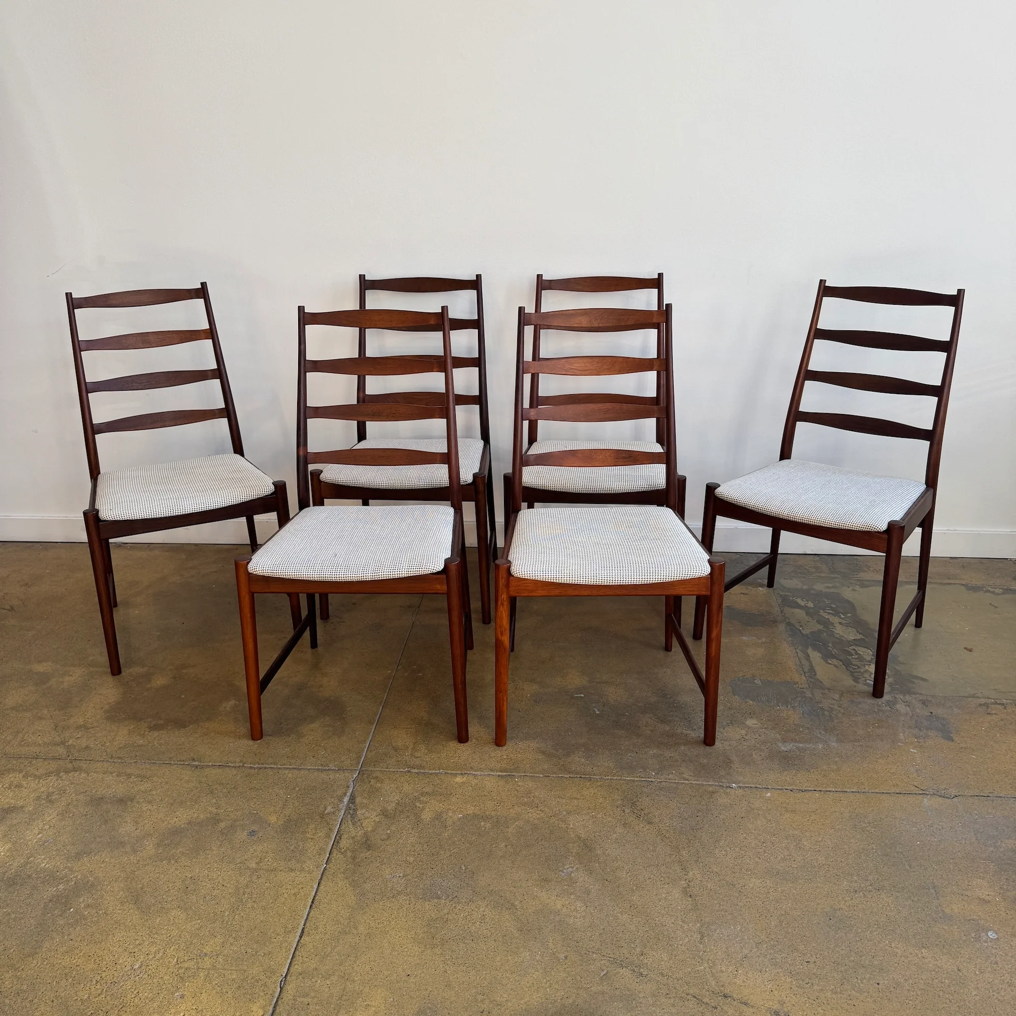 Danish Modern Ladder Back Rosewood Dining Chairs by Torbjorn Afdal for Vamo
