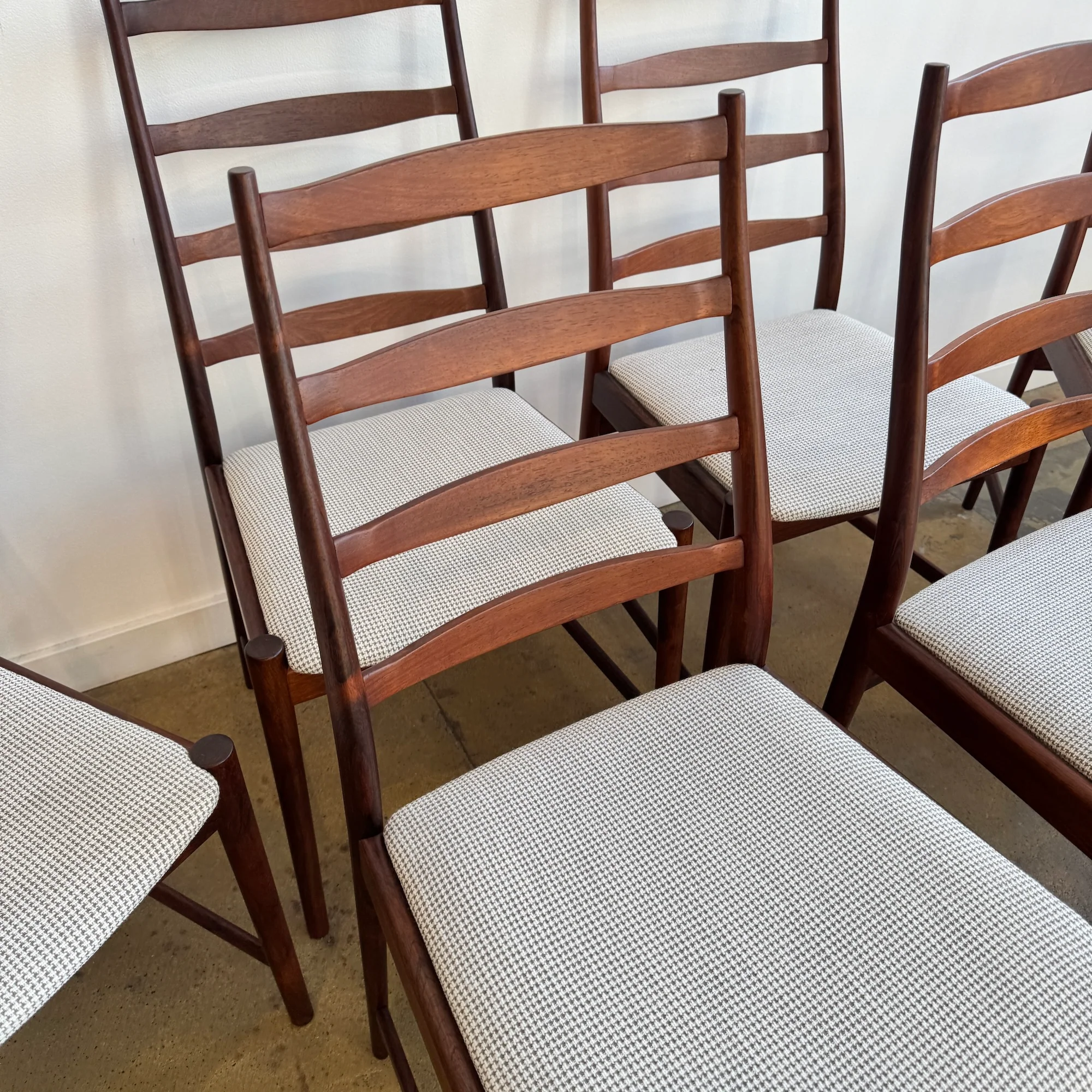 Danish Modern Ladder Back Rosewood Dining Chairs by Torbjorn Afdal for Vamo - Image 3