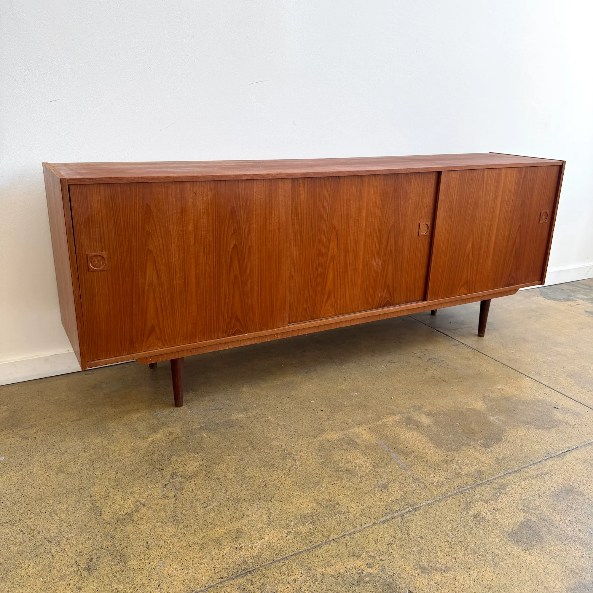 Danish Modern Large Teak Sliding Sideboard, 1960s - Image 2