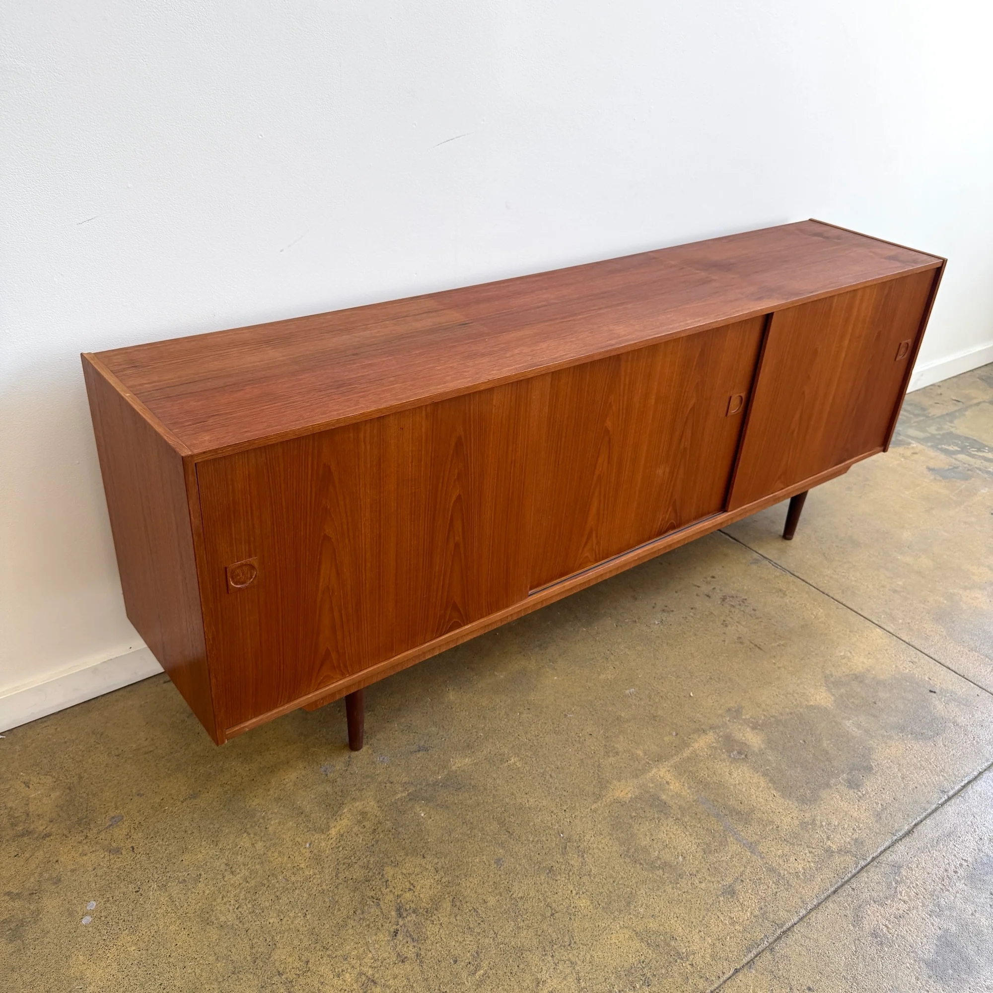 Danish Modern Large Teak Sliding Sideboard, 1960s - Image 3