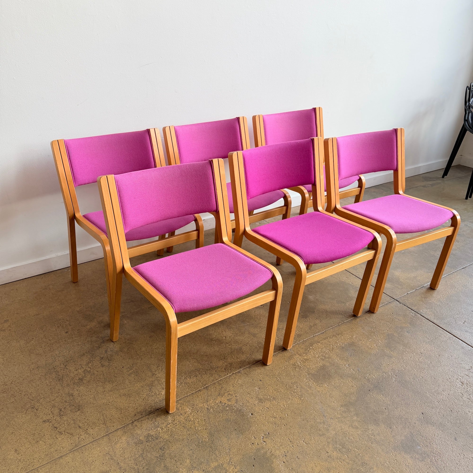 Danish Modern Magnus Olesen Upholstered 45-Series Dining Chairs - Set of 6 - Image 4