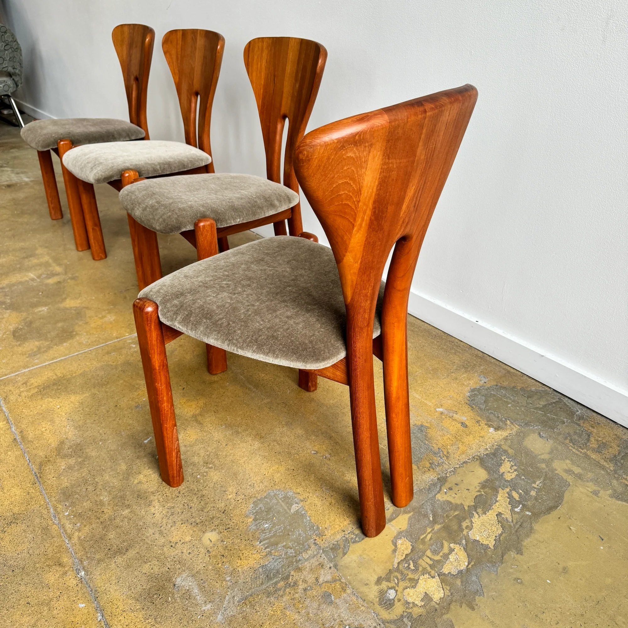 Danish Modern Niels Koefoed Brutalist Teak Dining Chairs - Image 4