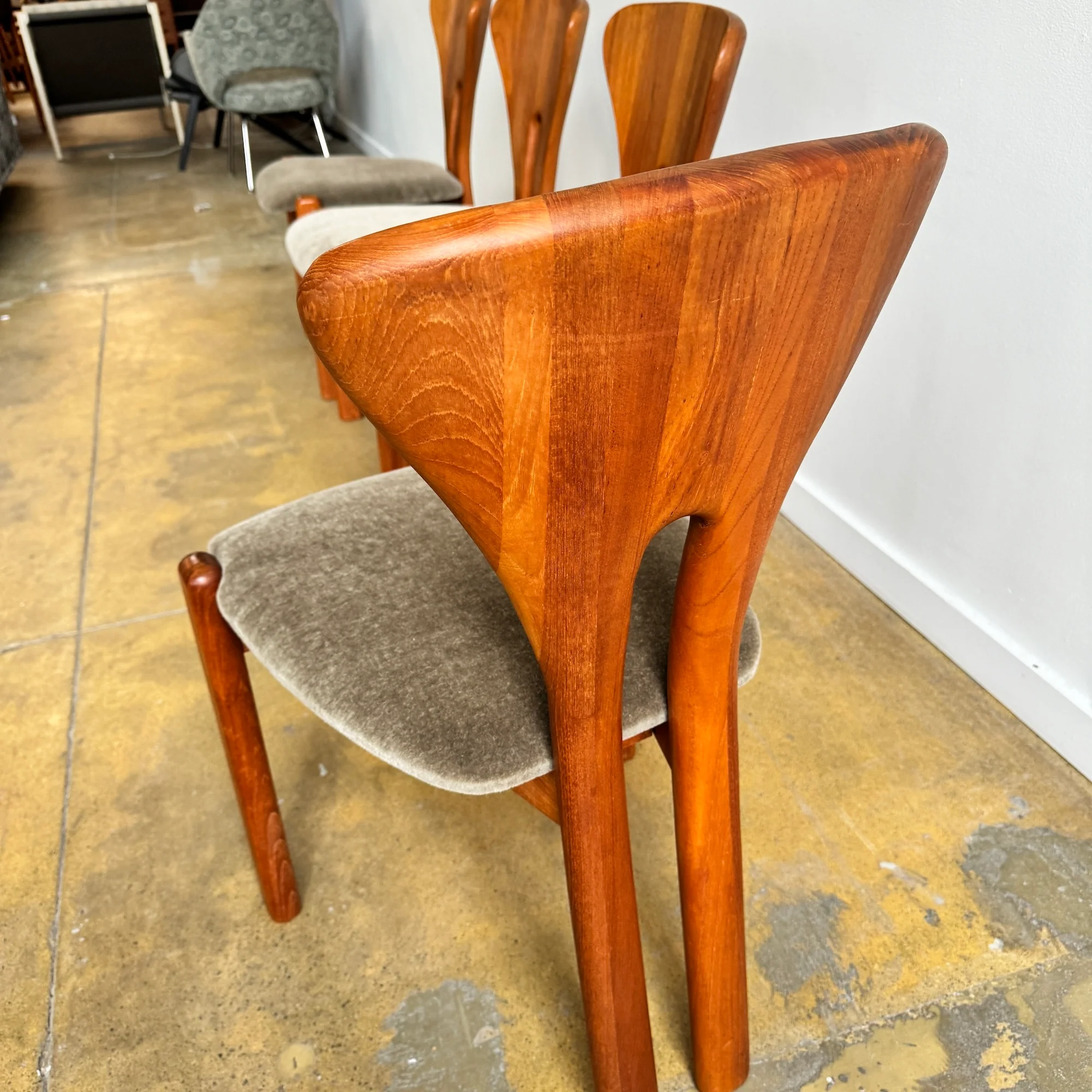 Danish Modern Niels Koefoed Brutalist Teak Dining Chairs - Image 6
