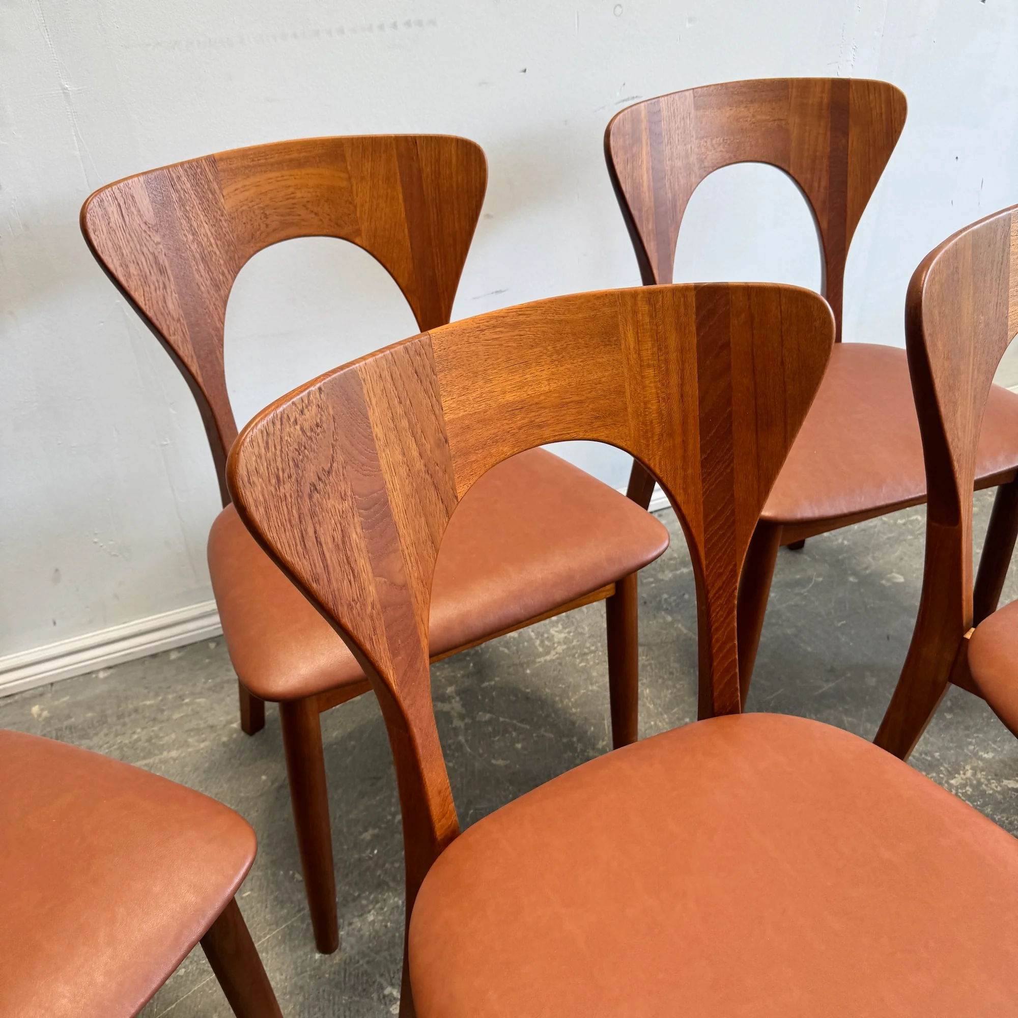 Danish Modern Niels Koefoed Set of 6 Teak Dining chairs 1960 - Image 5