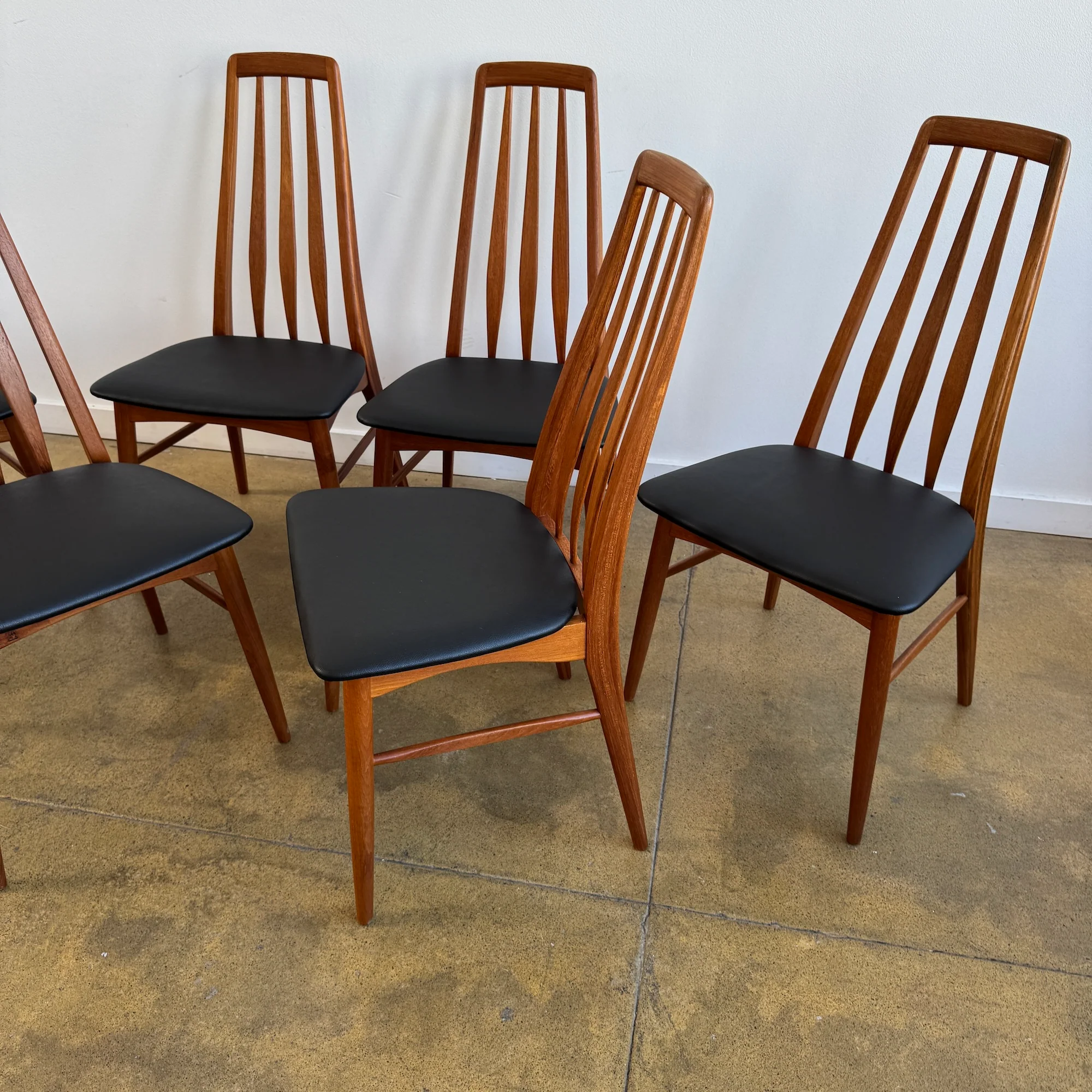 Danish Modern Niels Koefoed Set of 6 Teakwood “Eva,” Dining Chairs (Fully Restored) - Image 6