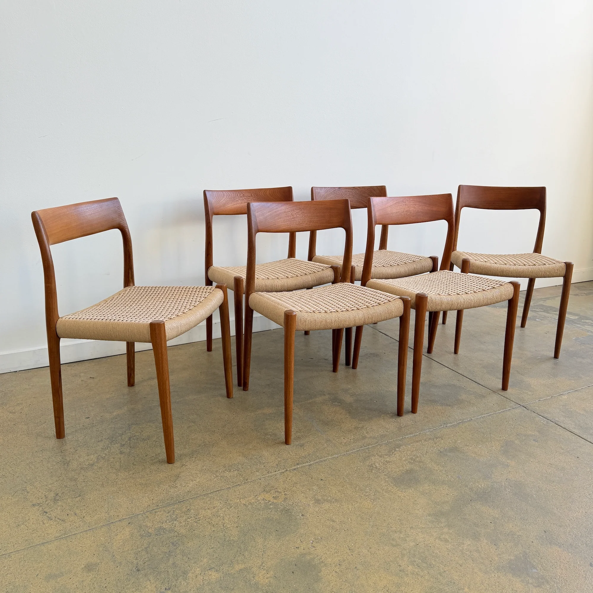 Danish Modern Niels Møller "Model 77" Teak 6 Dining Chairs (Fully Restored) - Image 2
