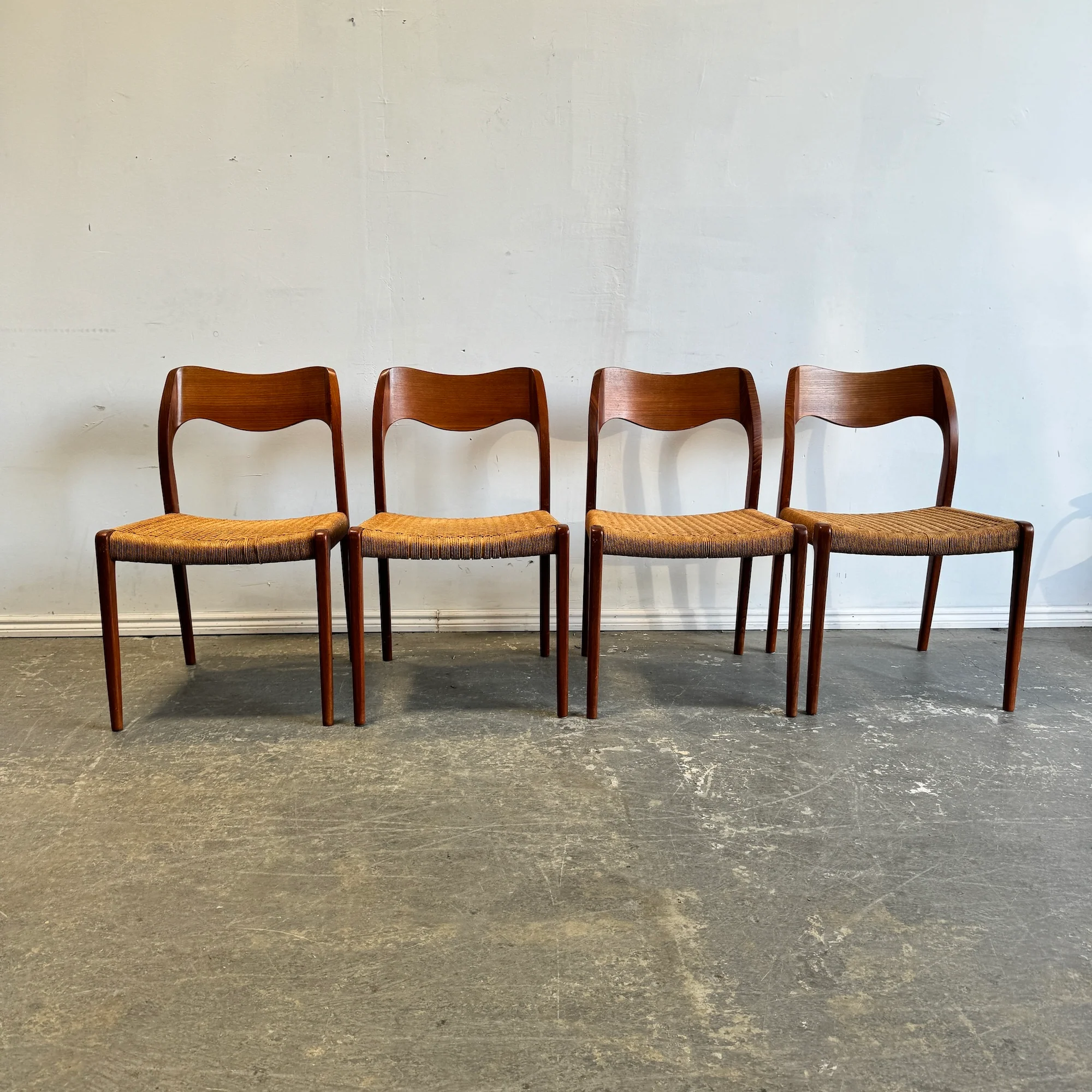 Danish Modern Niels Moller set of 4 Model 71 dining chairs - Image 2