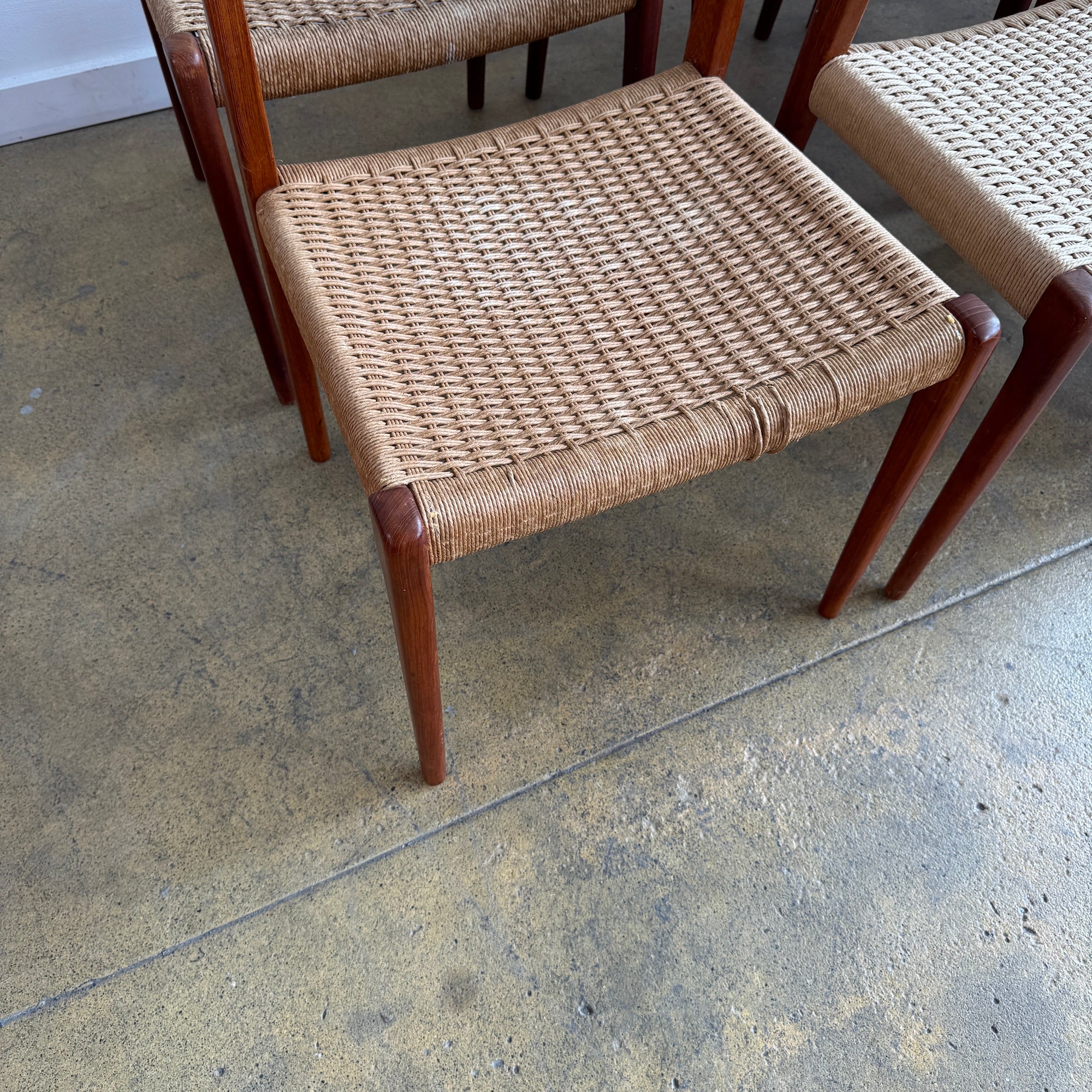 Danish Modern Niels Moller "Set of 8" Model 71 Teak dining chairs (Restoration Included) - Image 7