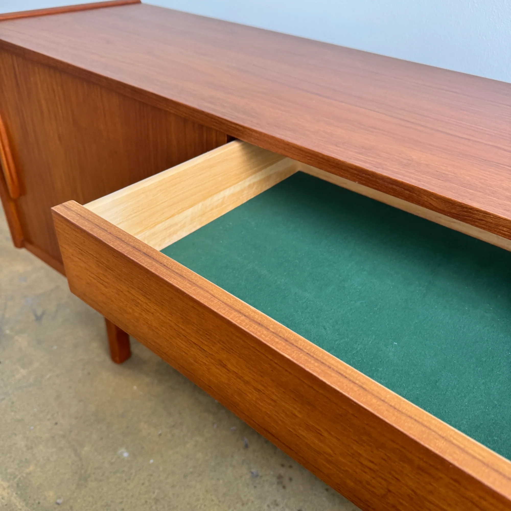 Danish Modern Nils Jonson Sliding Teak Sideboard for Troeds(Refinished) - Image 6