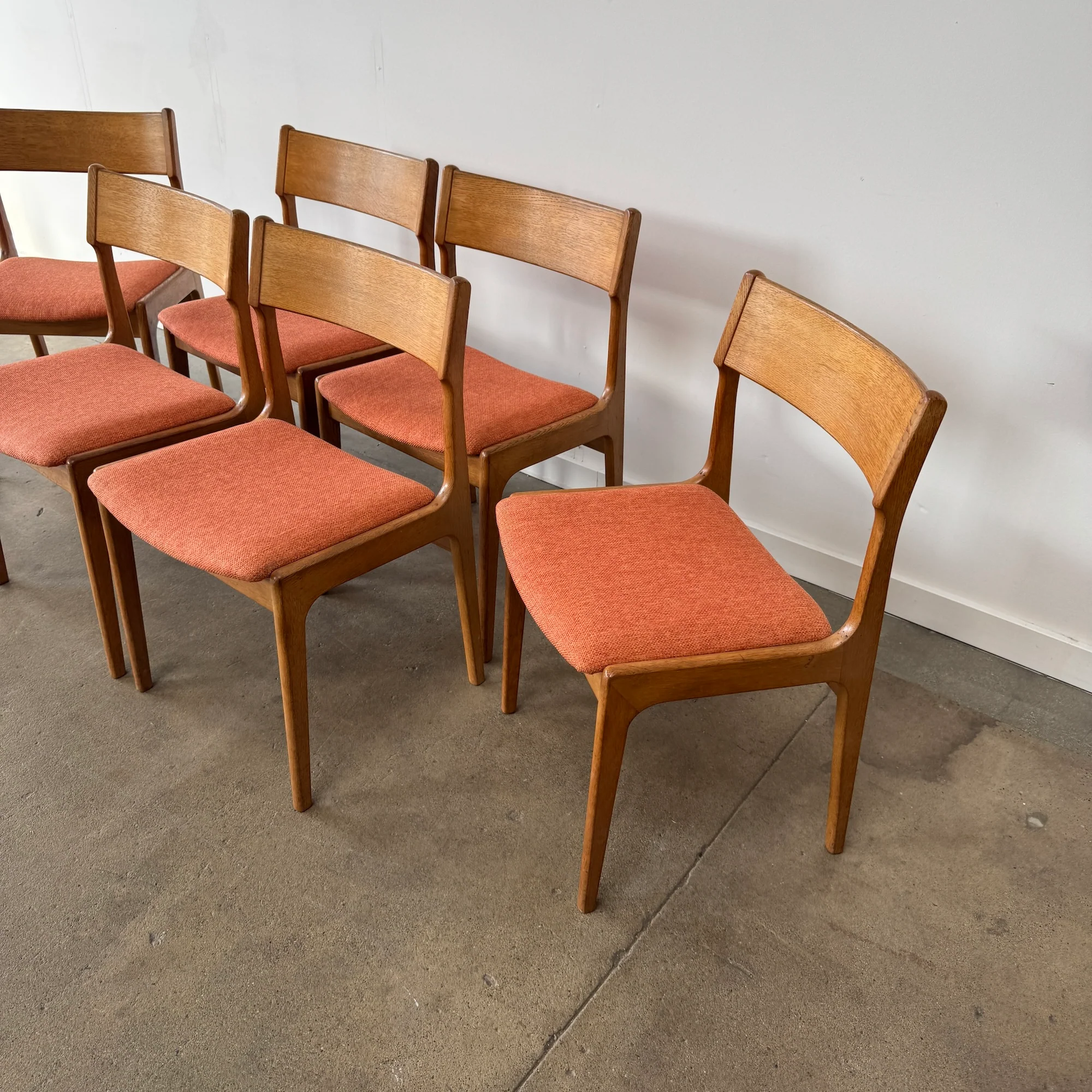 Danish Modern Oak Set of 6 Dining Chairs - Image 7