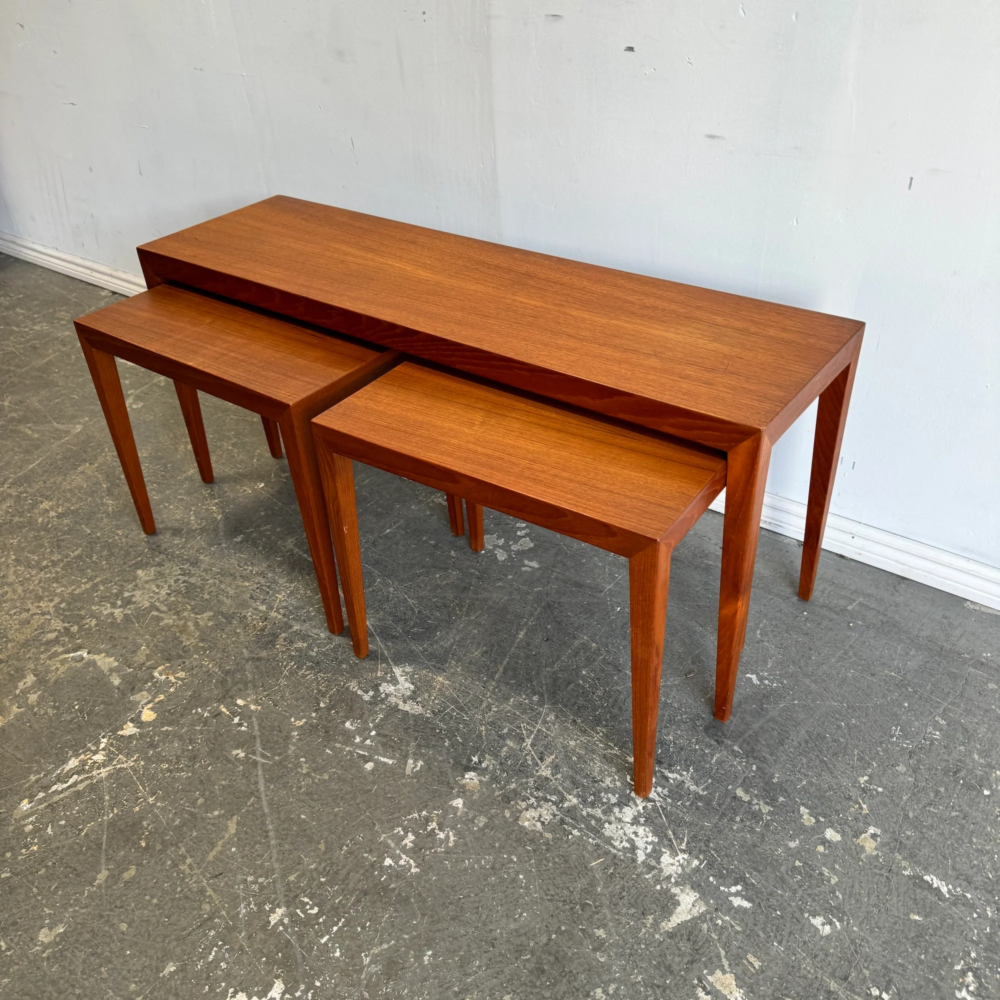 Danish Modern Oblong Nesting Tables in Teak from Haslev Møbelsnedkeri - Image 2