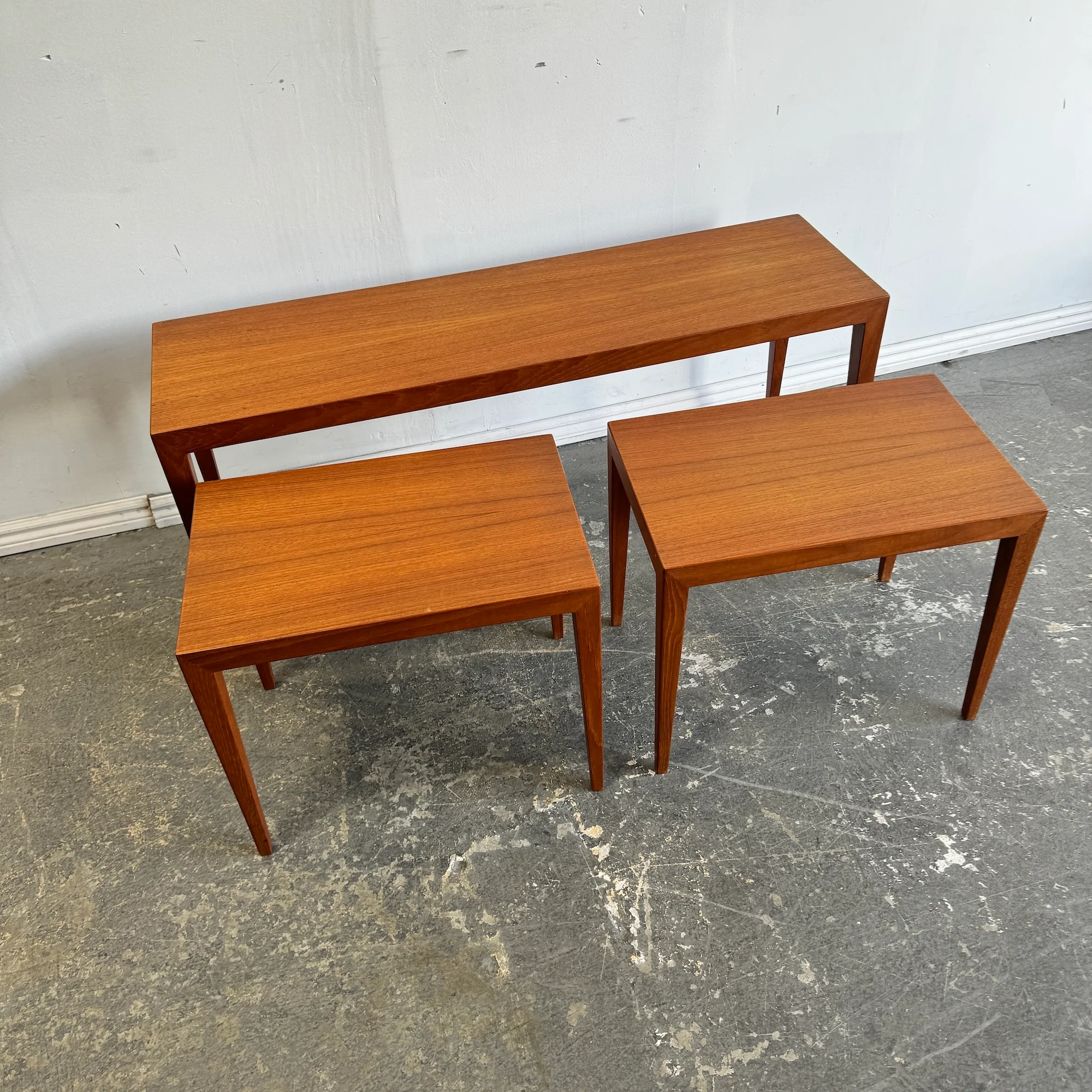 Danish Modern Oblong Nesting Tables in Teak from Haslev Møbelsnedkeri - Image 6