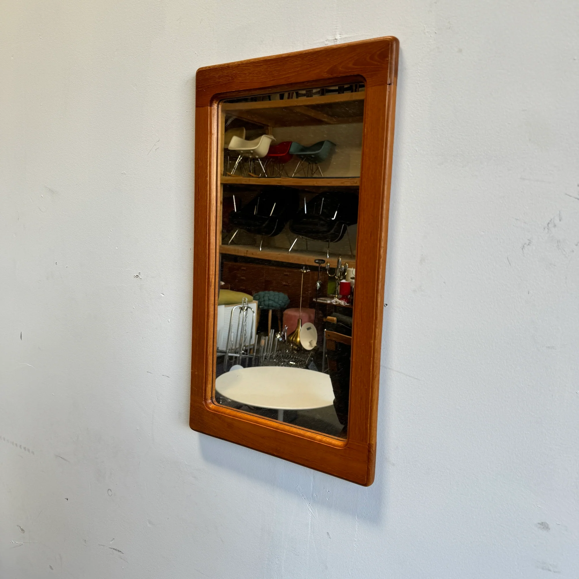 Danish Modern Pedersen and Hansen Mid Century Danish Teak Mirror - Image 2