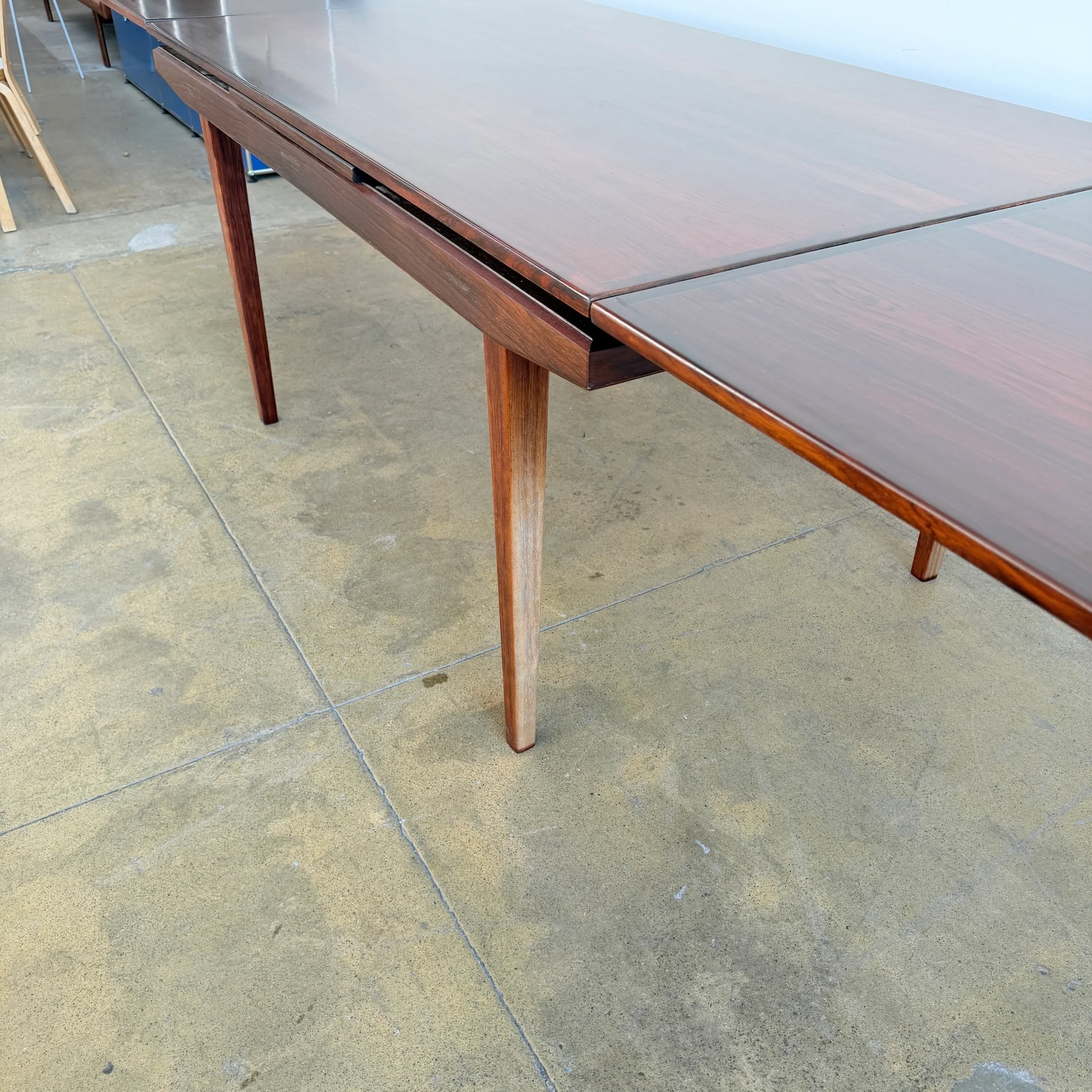 Danish Modern Rosewood Expandable Dining Table by Johannes Andersen - Image 8