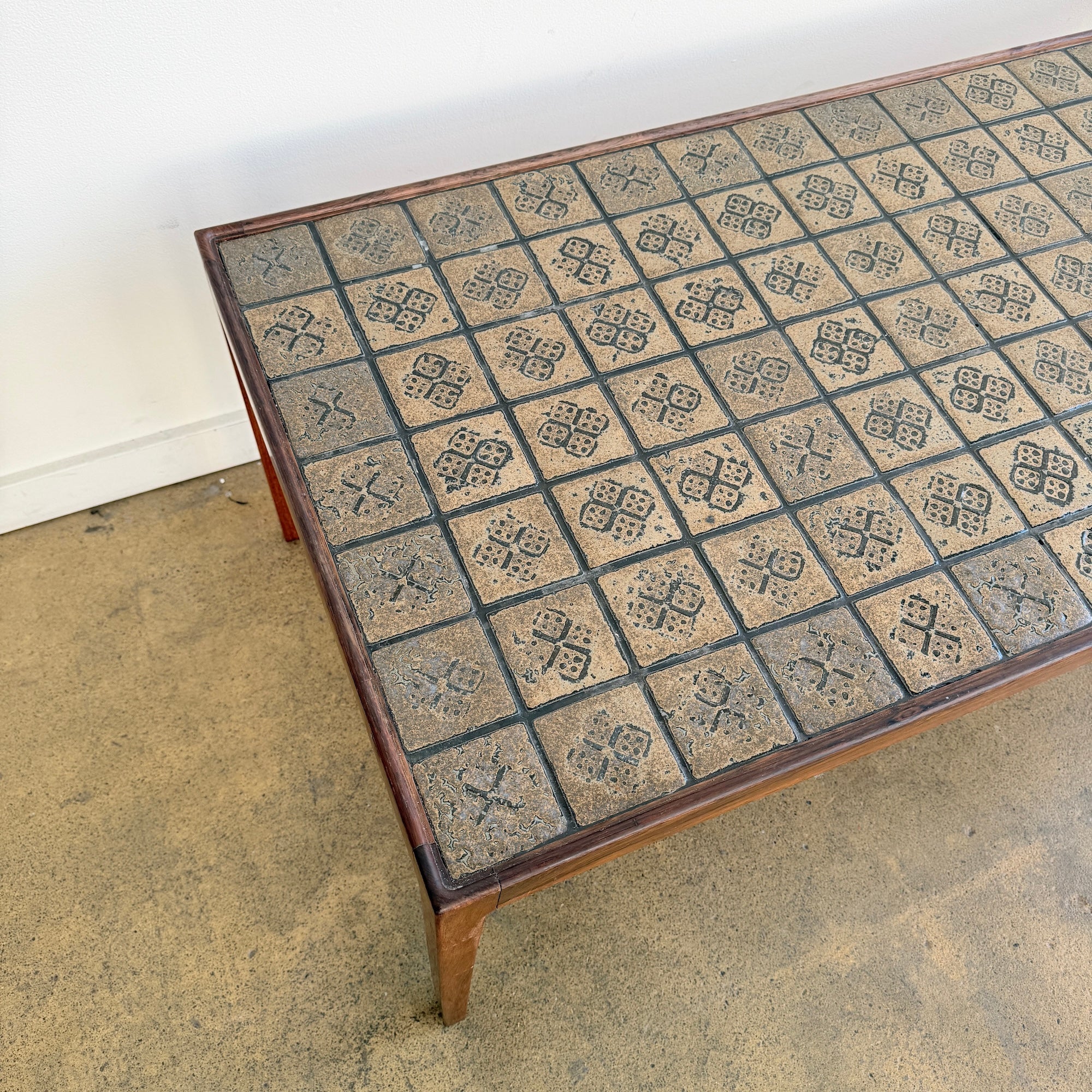Danish Modern Rosewood & Knapstrup tile coffee table by Svend Langkilde - Image 4