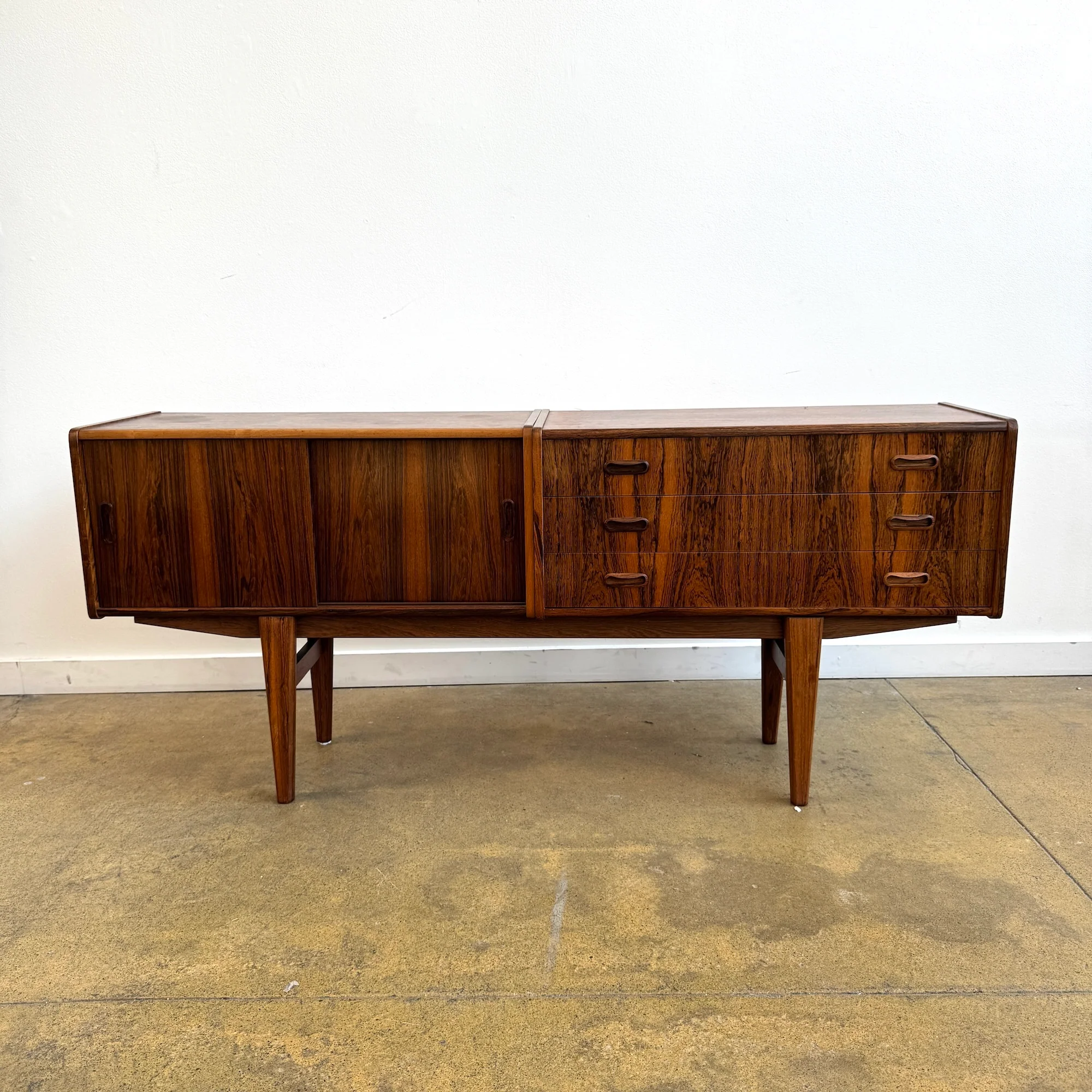 Danish Modern Rosewood Low Sideboard, 1960s