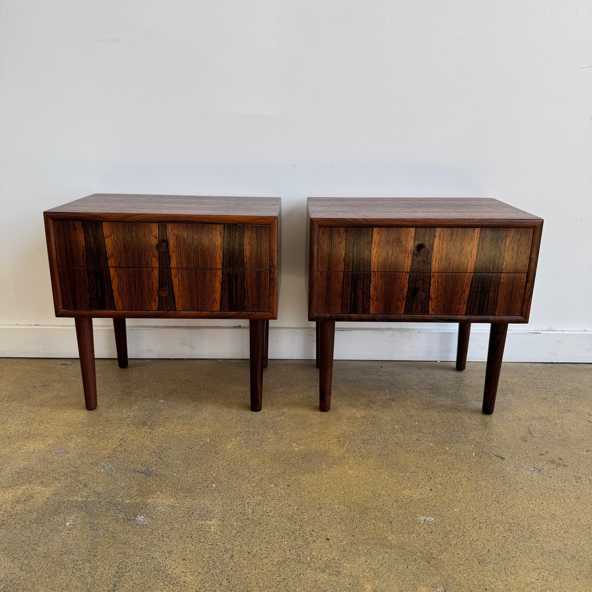 Danish Modern Rosewood set of 2 nightstands - Image 2