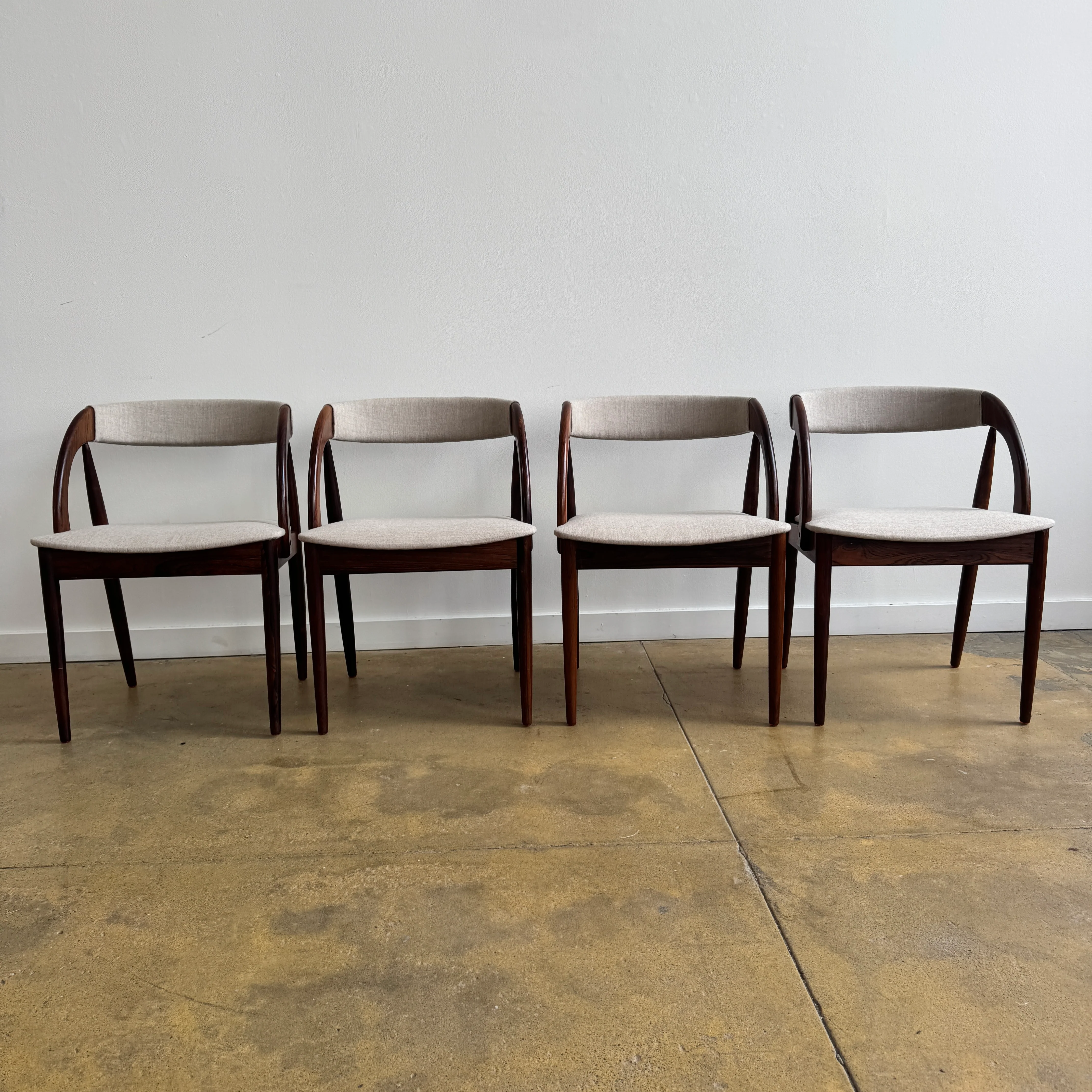 Danish Modern Rosewood set of 4 Chairs from Orte Mobelfabrik (New Upholstery) - Image 3