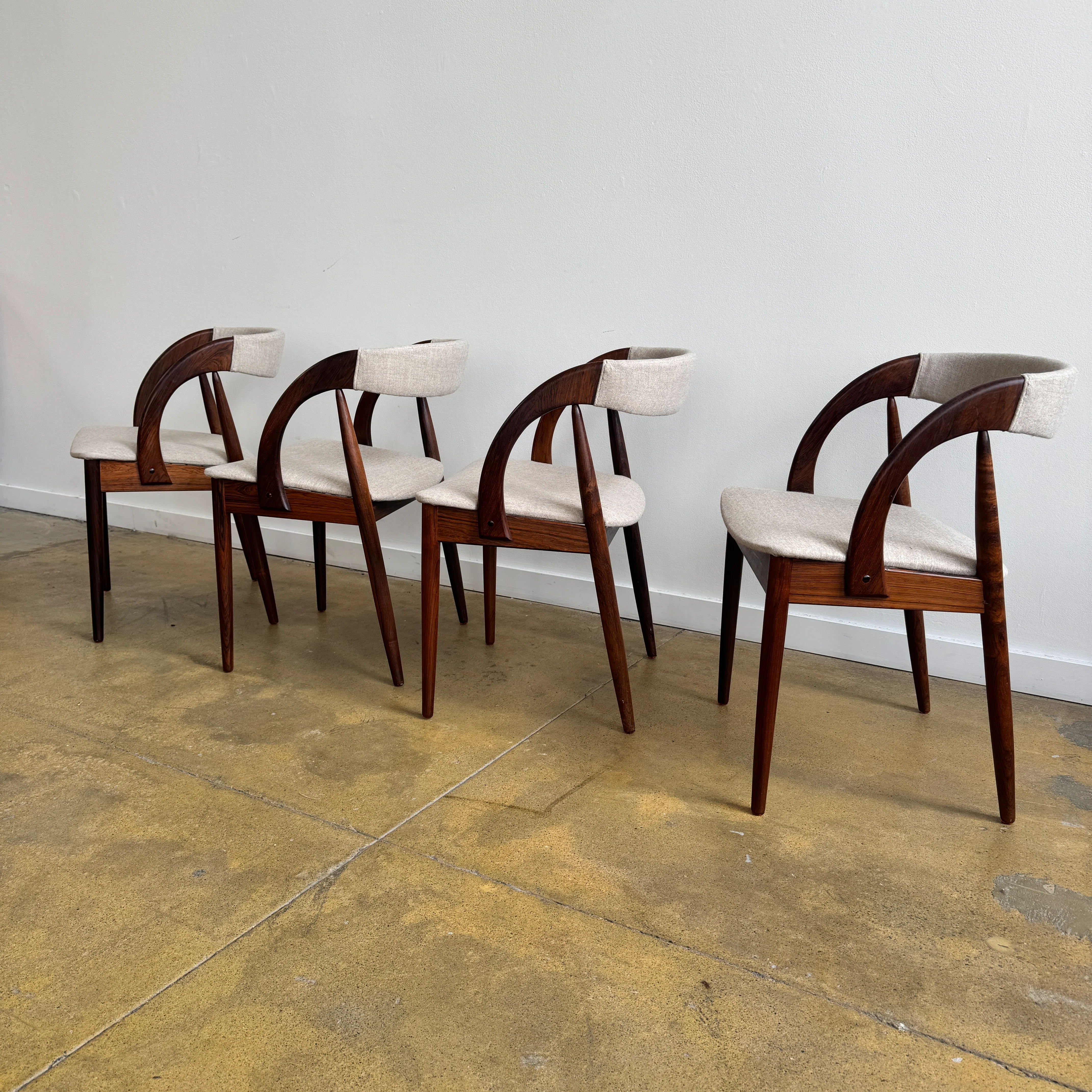 Danish Modern Rosewood set of 4 Chairs from Orte Mobelfabrik (New Upholstery) - Image 4