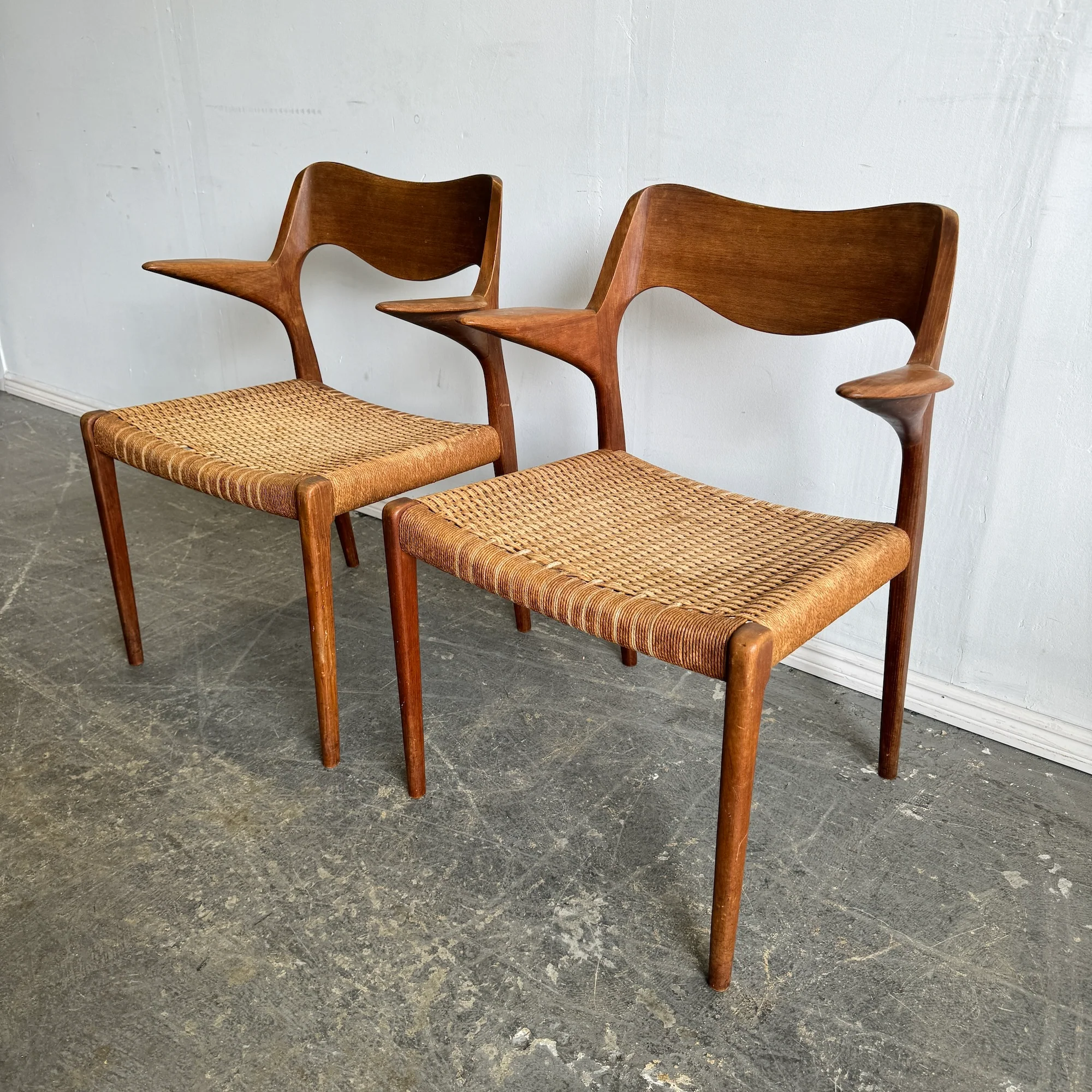 Danish Modern Set of 2 Moller Model 71 Armchairs - Image 2