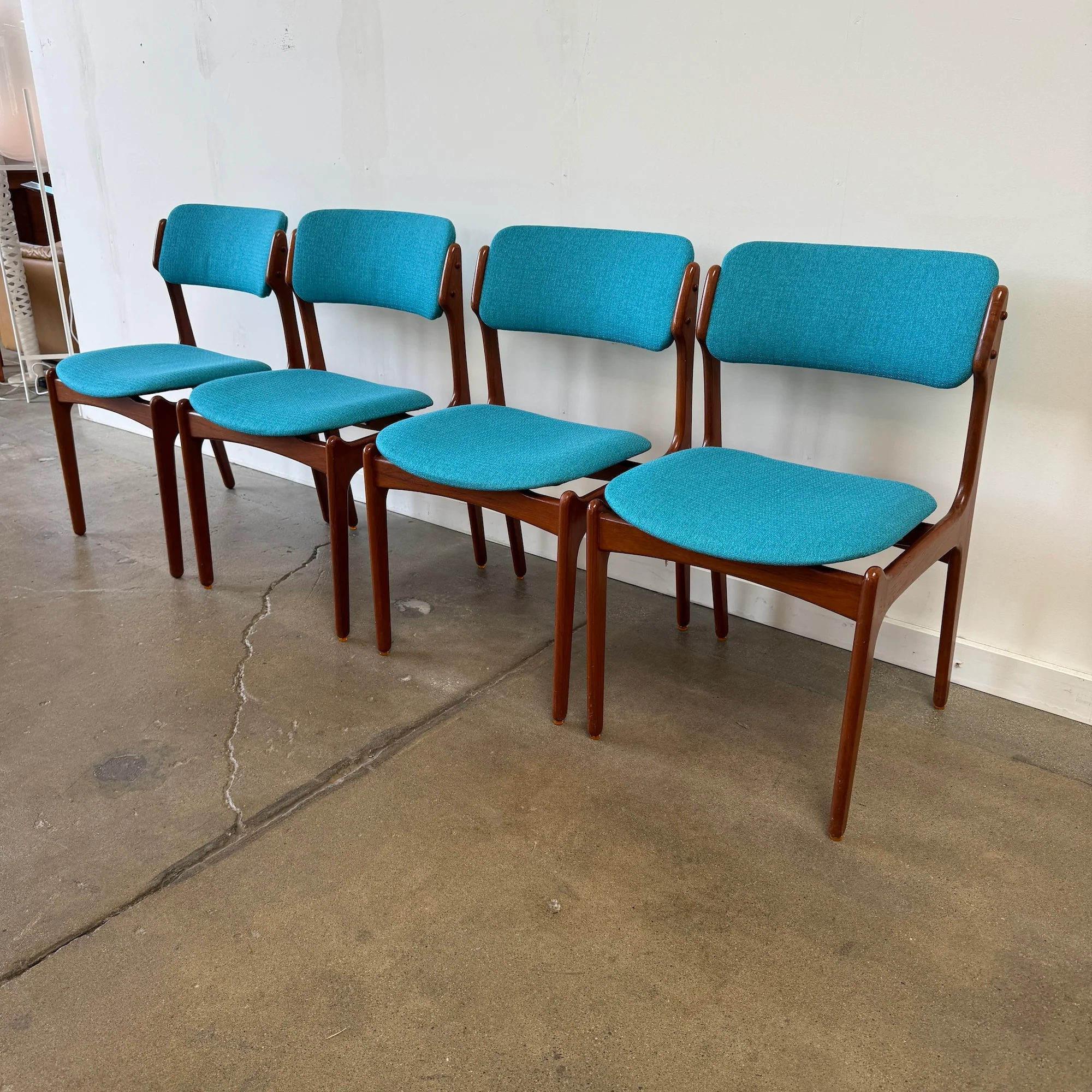 Danish Modern set of 4 Erik Buch Model 49 Teak Dining chairs - Image 2