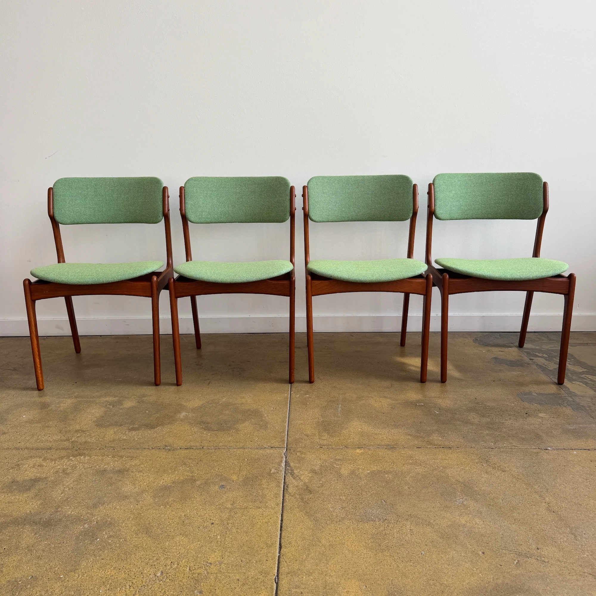 Danish Modern set of 4 Erik Buch Model 49 Teak Dining chairs (New Upholstery + Fully Refinished) - Image 2