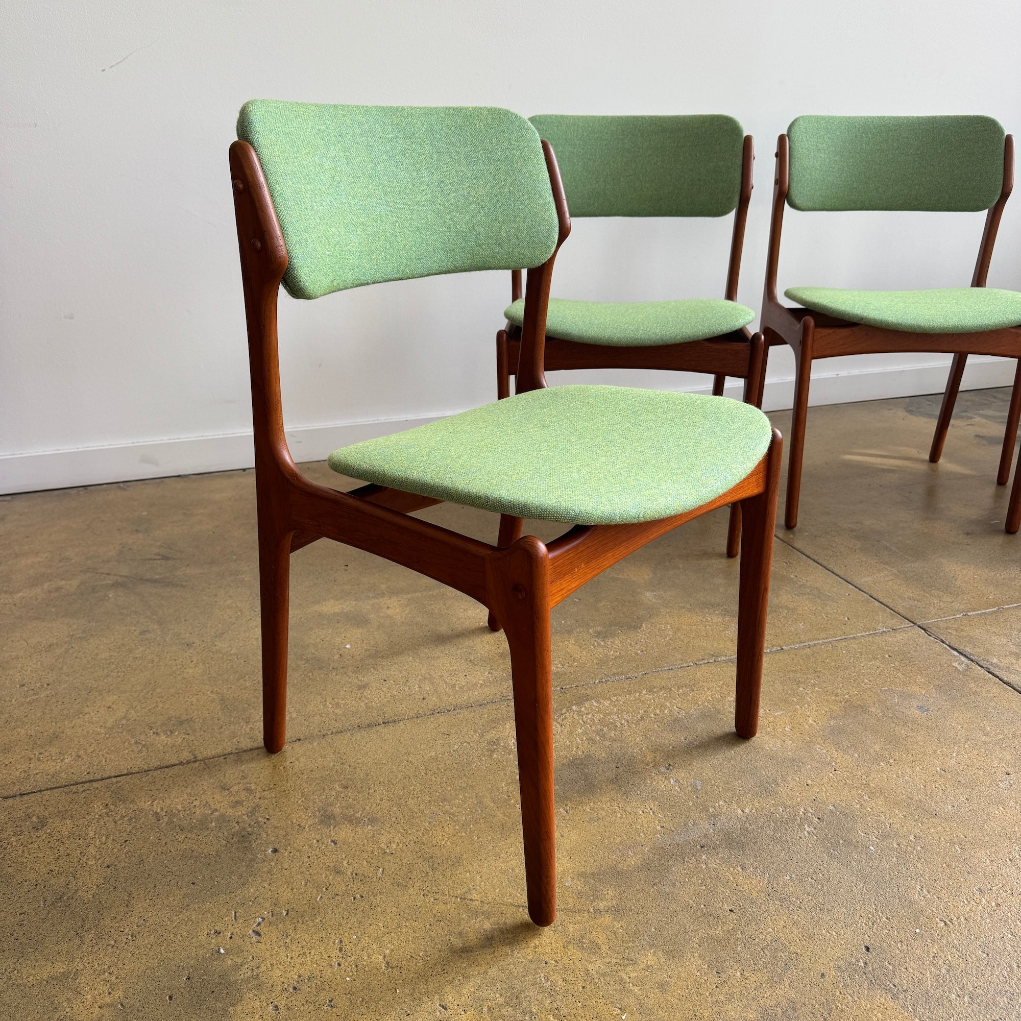Danish Modern set of 4 Erik Buch Model 49 Teak Dining chairs (New Upholstery + Fully Refinished) - Image 5