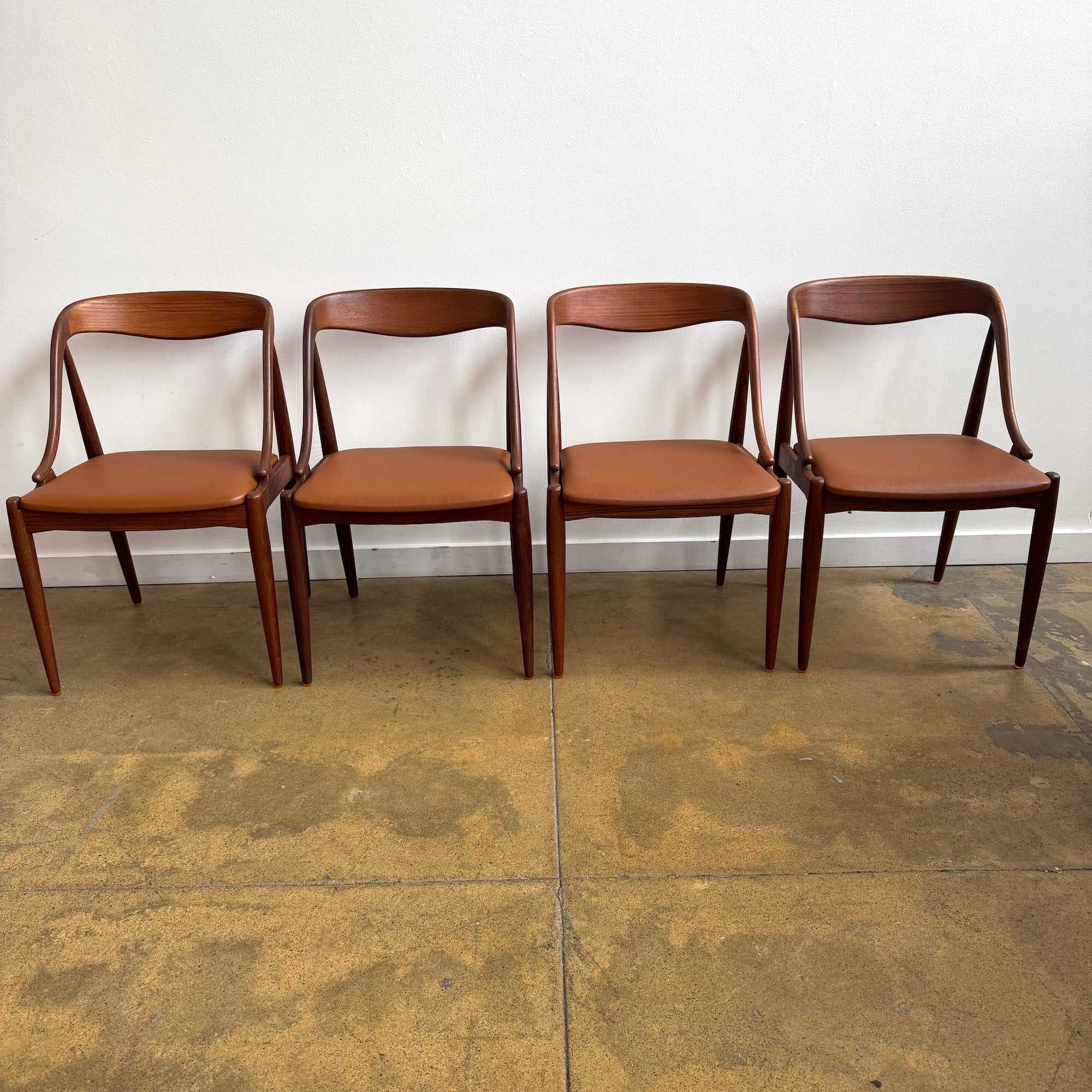 Danish Modern Set of 4 Johannes Andersen Teak Dining Chairs - Image 2