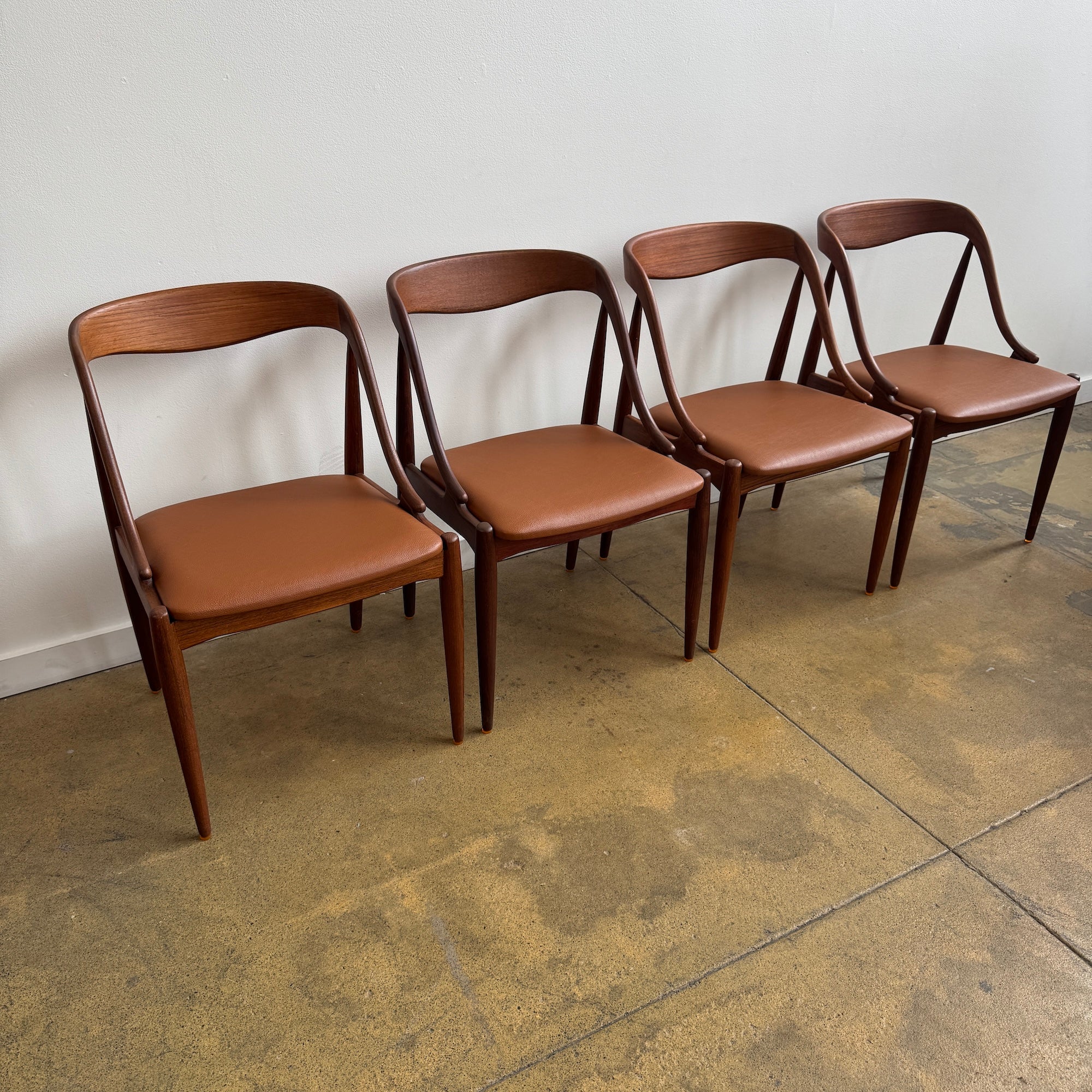Danish Modern Set of 4 Johannes Andersen Teak Dining Chairs - Image 4