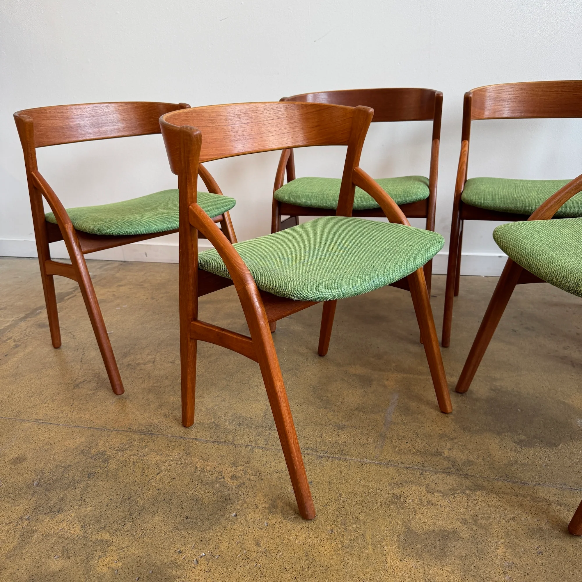 Danish Modern set of 6 teak chairs by Dyrlund (New Upholstery) - Image 5