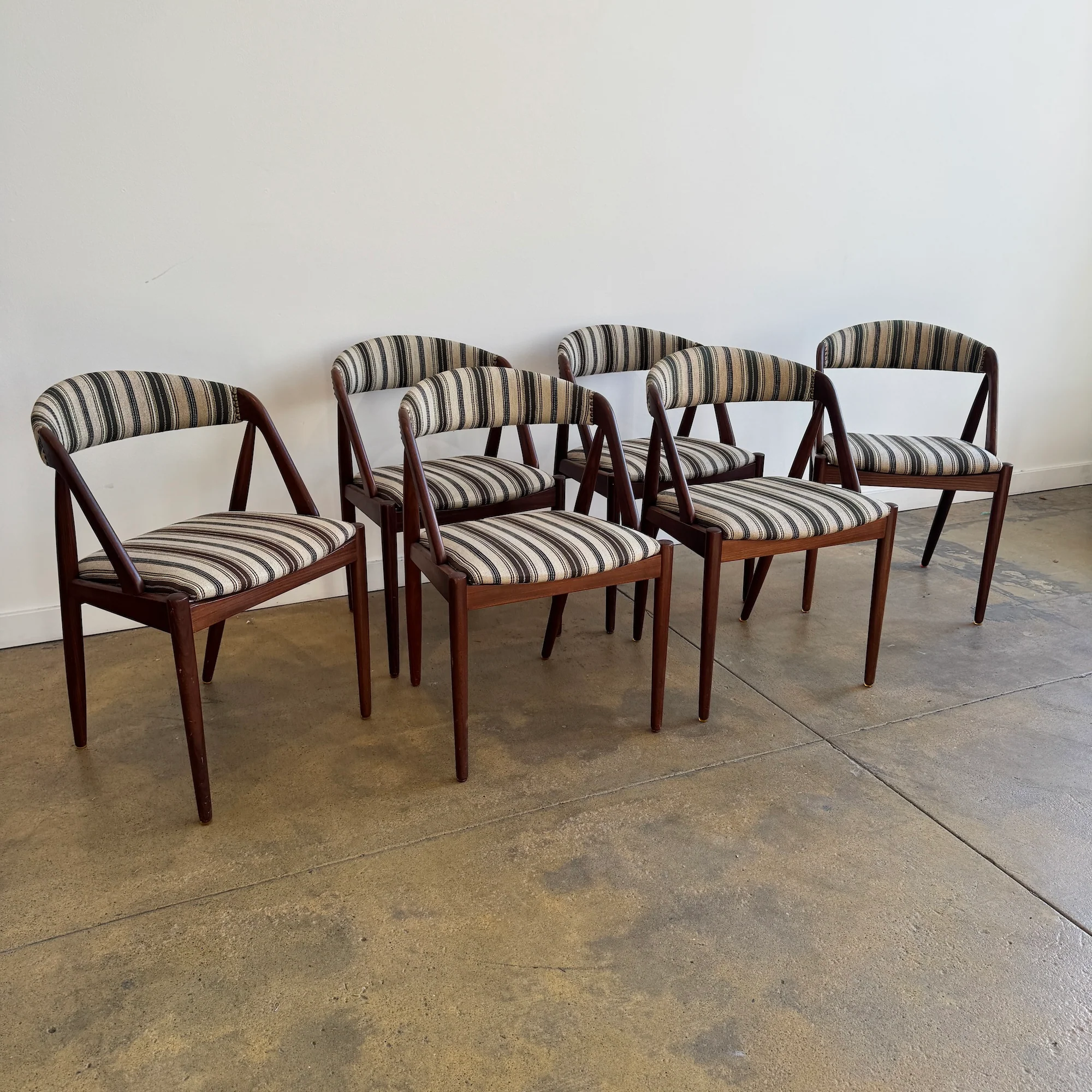 Danish Modern set of 6 Teak Dining Chairs by Kai Kristiansen - Image 3
