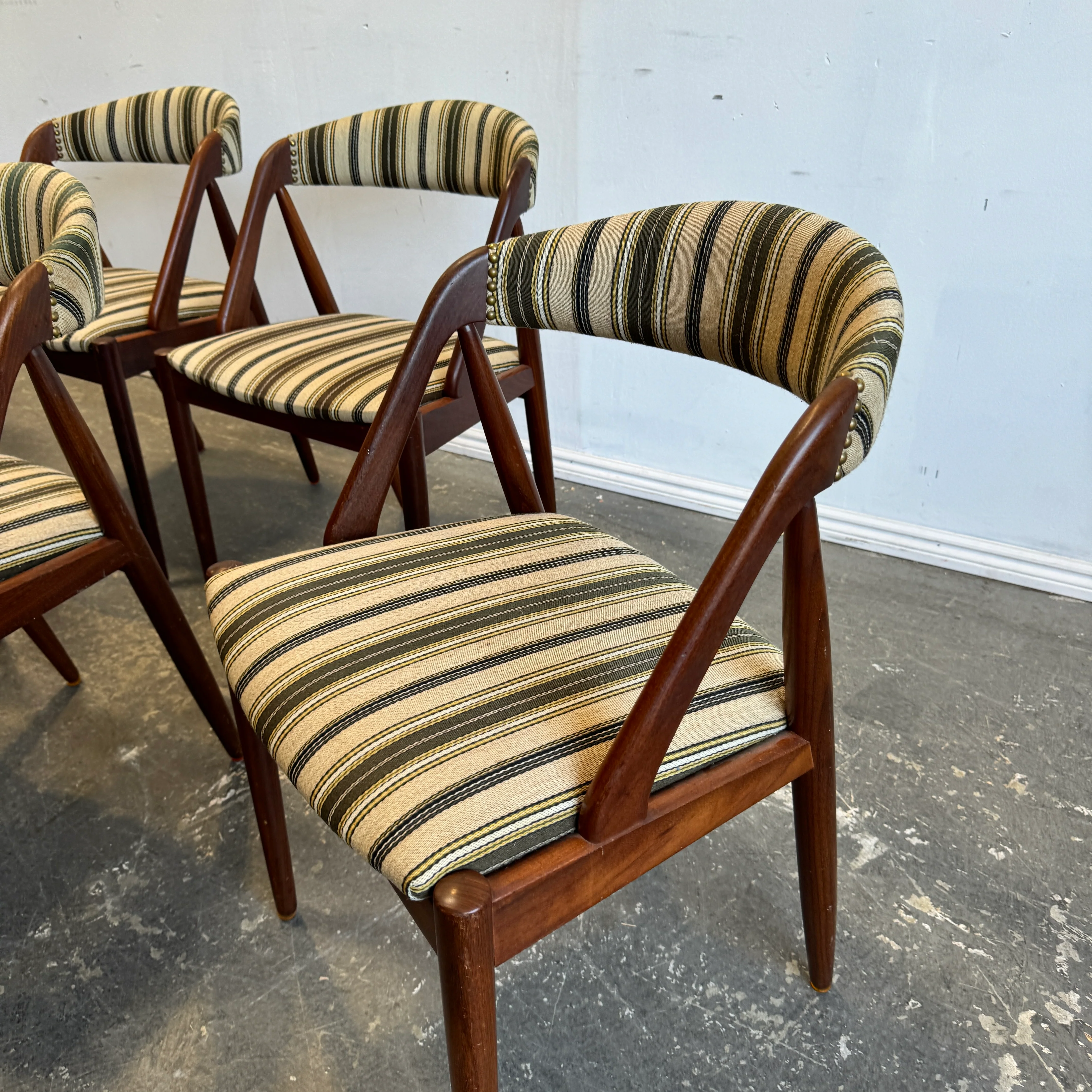 Danish Modern set of 6 Teak Dining Chairs by Kai Kristiansen - Image 7